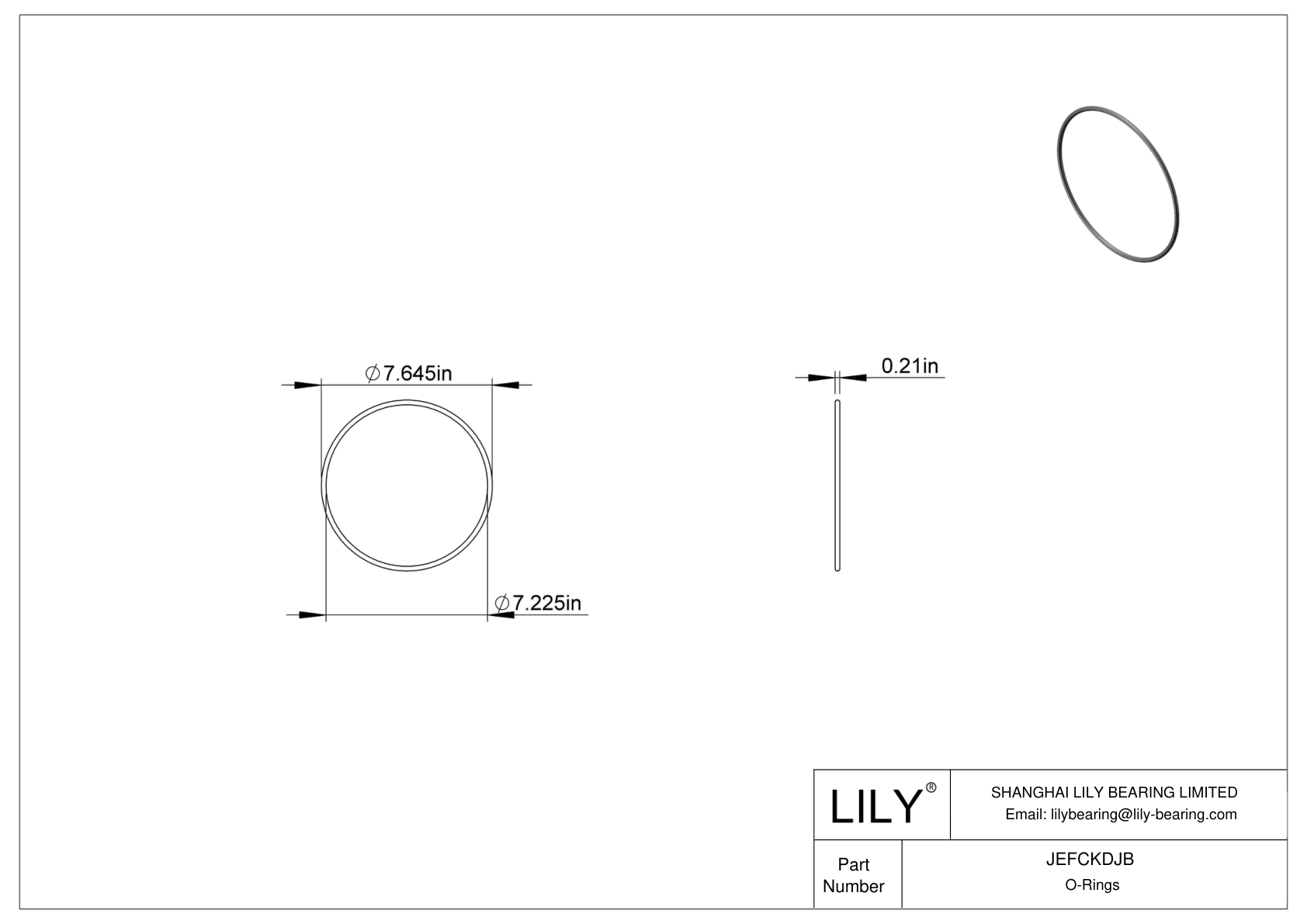 JEFCKDJB Juntas tóricas redondas resistentes al aceite cad drawing