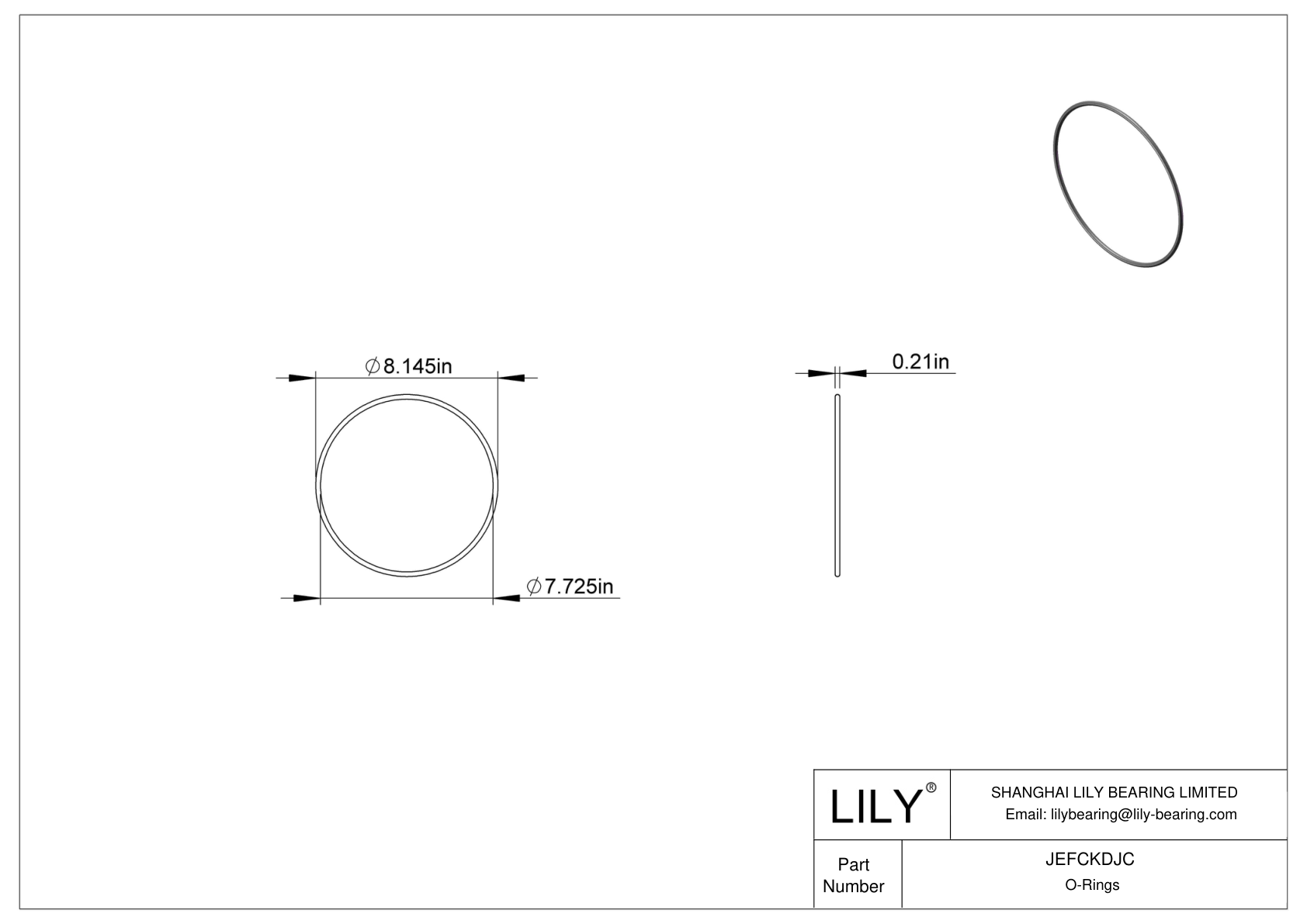 JEFCKDJC Juntas tóricas redondas resistentes al aceite cad drawing