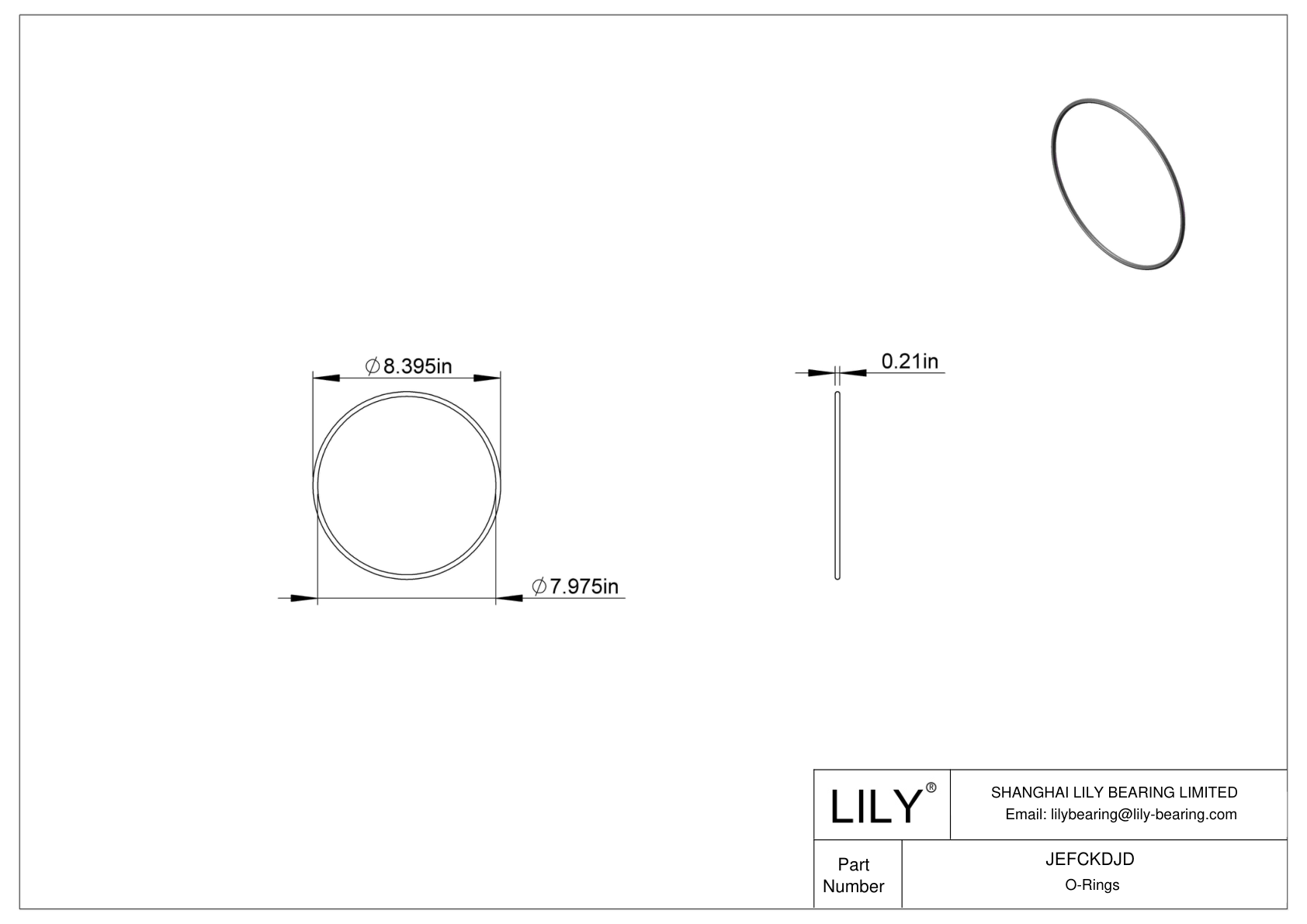 JEFCKDJD Oil Resistant O-Rings Round cad drawing