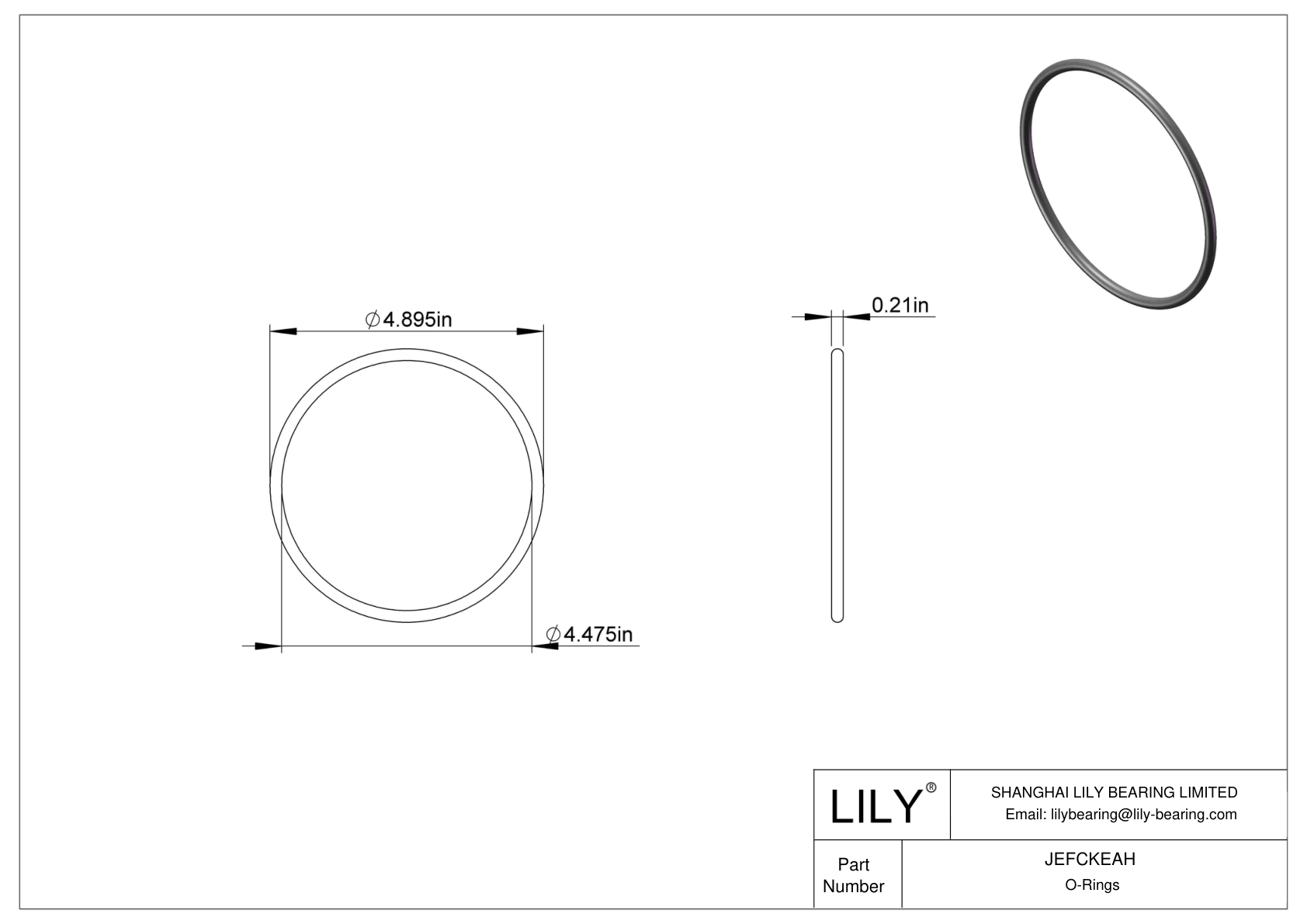 JEFCKEAH Juntas tóricas redondas resistentes al aceite cad drawing