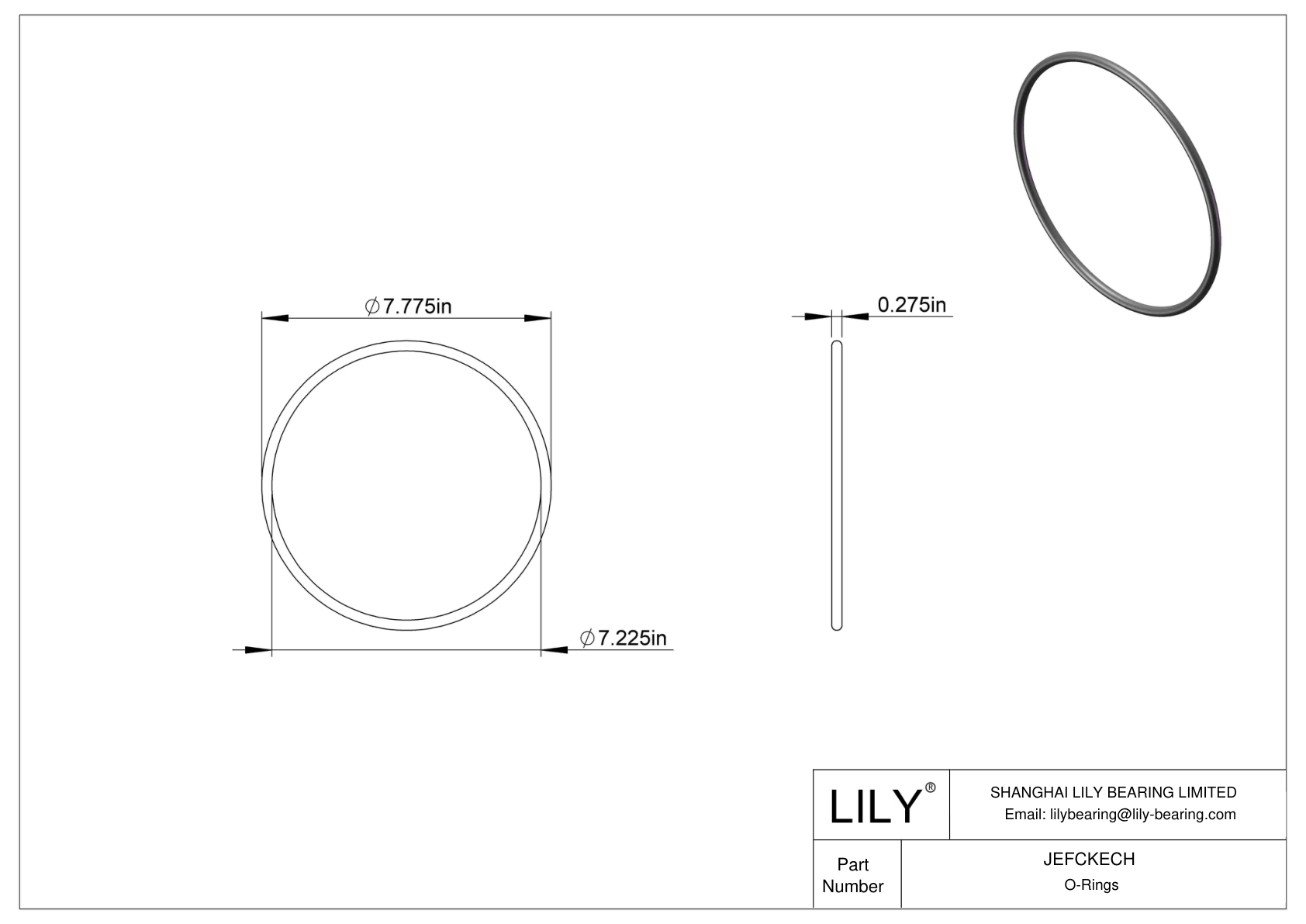 JEFCKECH Oil Resistant O-Rings Round cad drawing