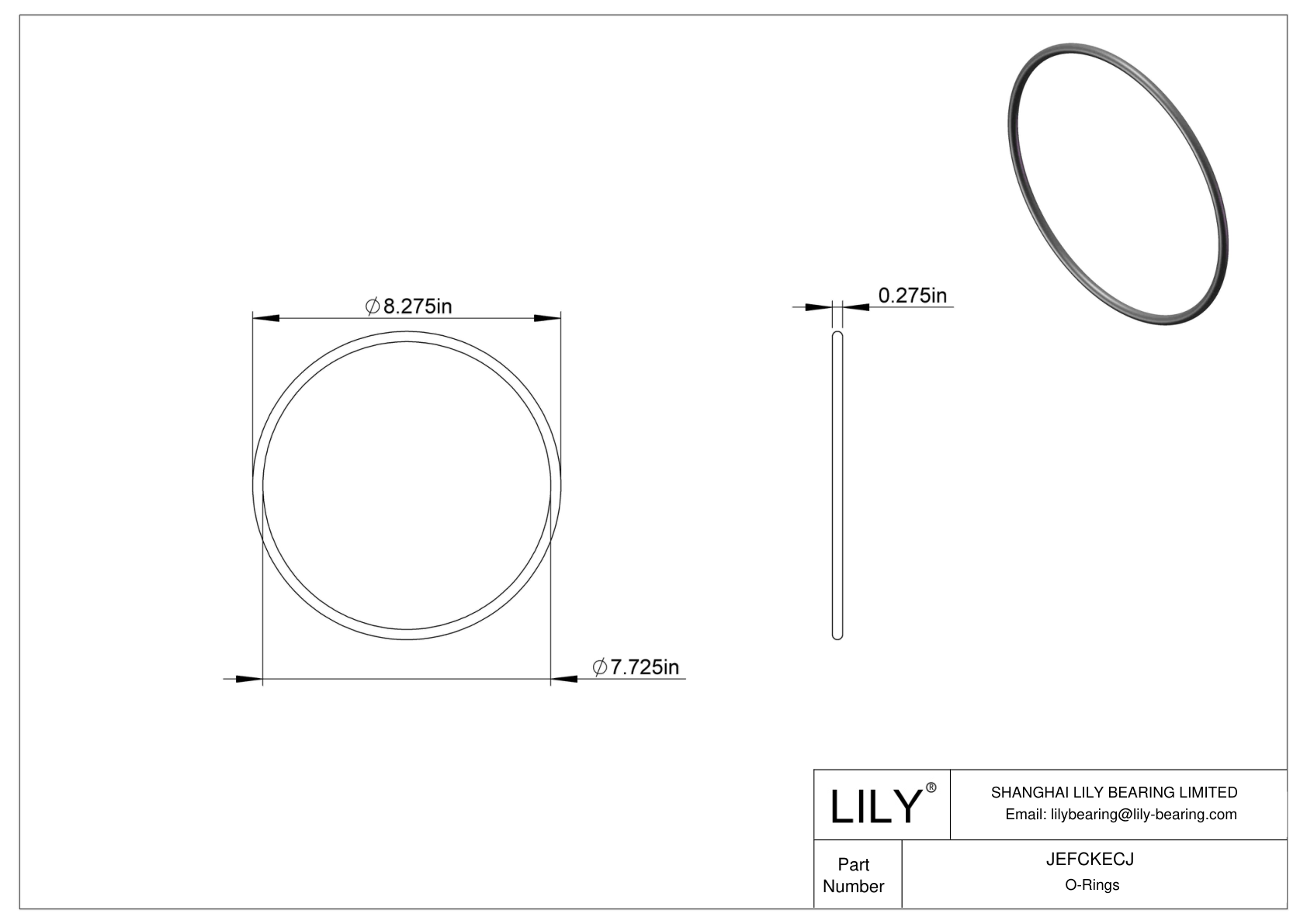 JEFCKECJ Oil Resistant O-Rings Round cad drawing