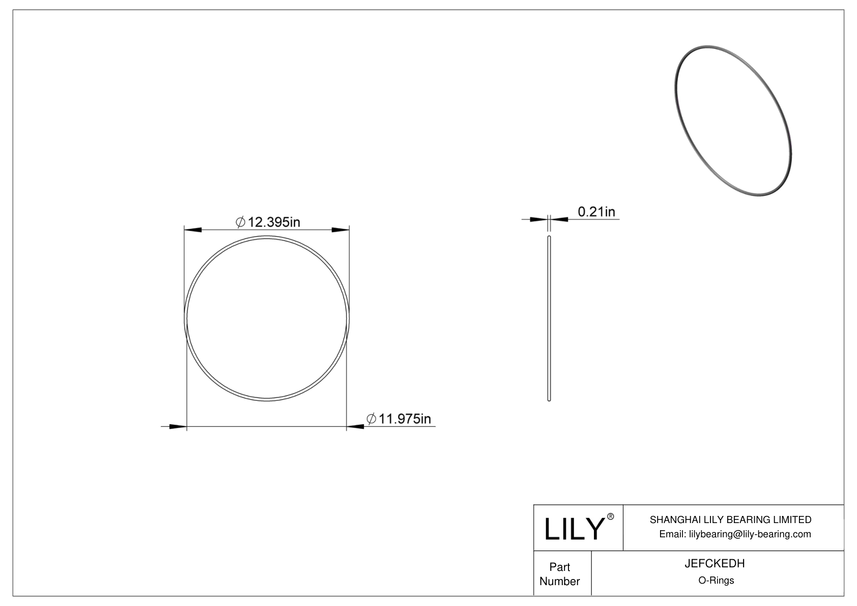 JEFCKEDH Oil Resistant O-Rings Round cad drawing