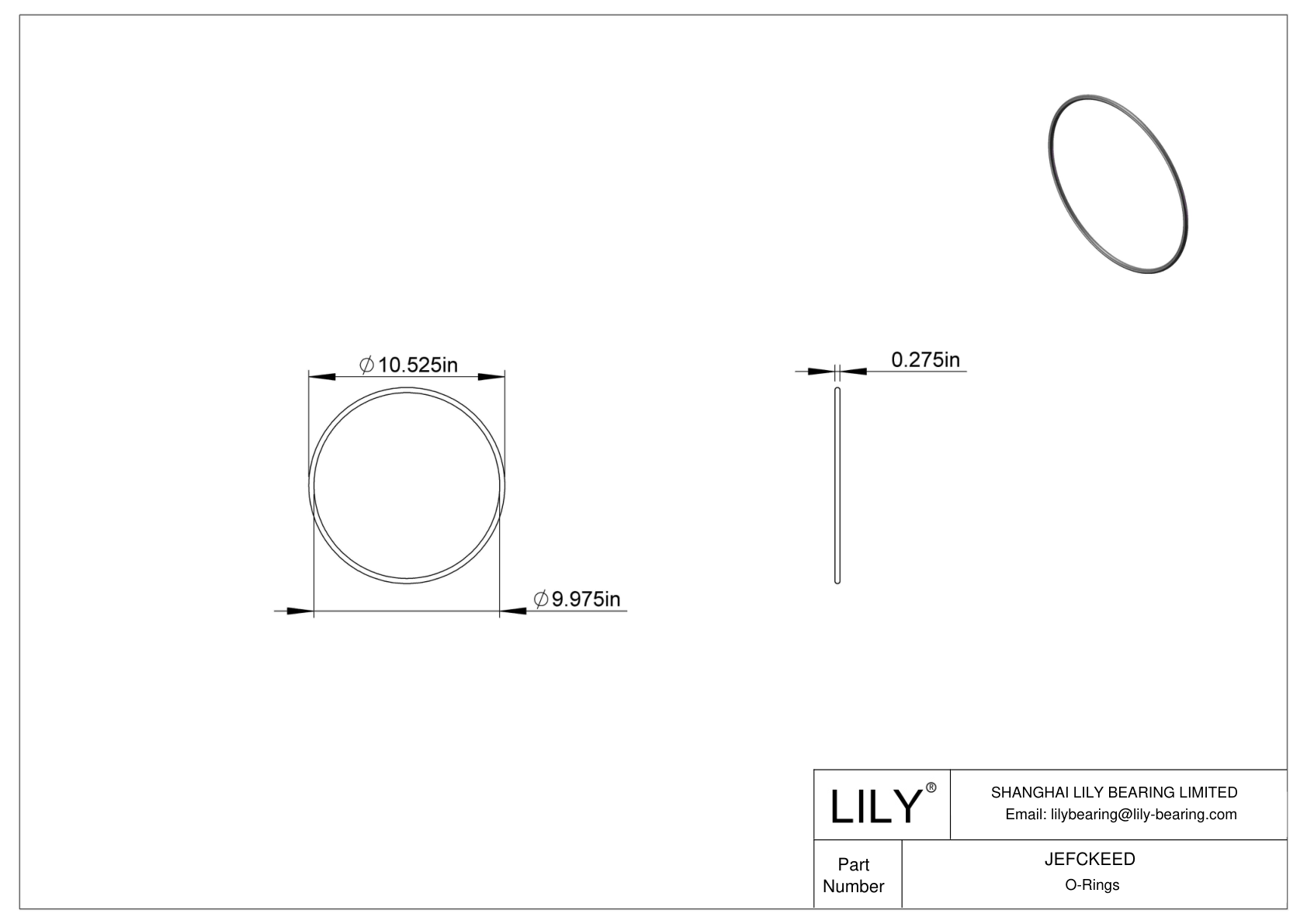 JEFCKEED Oil Resistant O-Rings Round cad drawing