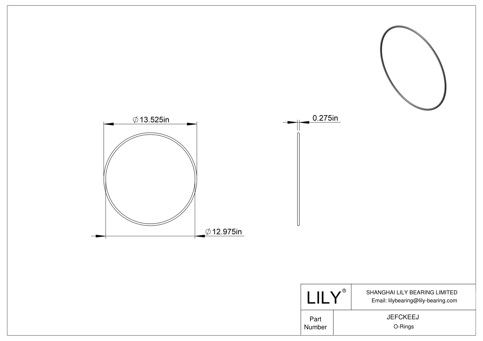 JEFCKEEJ Oil Resistant O-Rings Round cad drawing