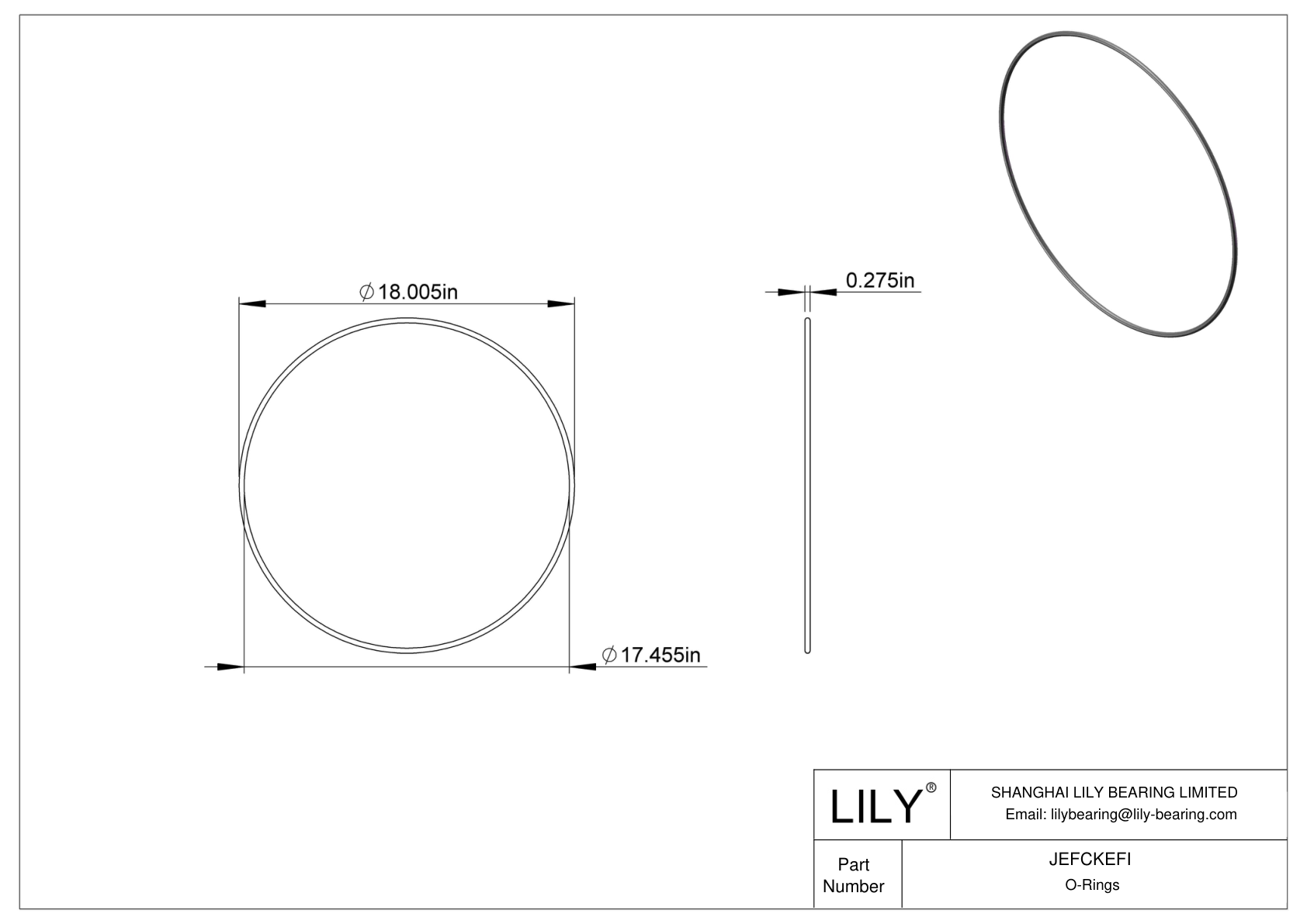 JEFCKEFI Oil Resistant O-Rings Round cad drawing