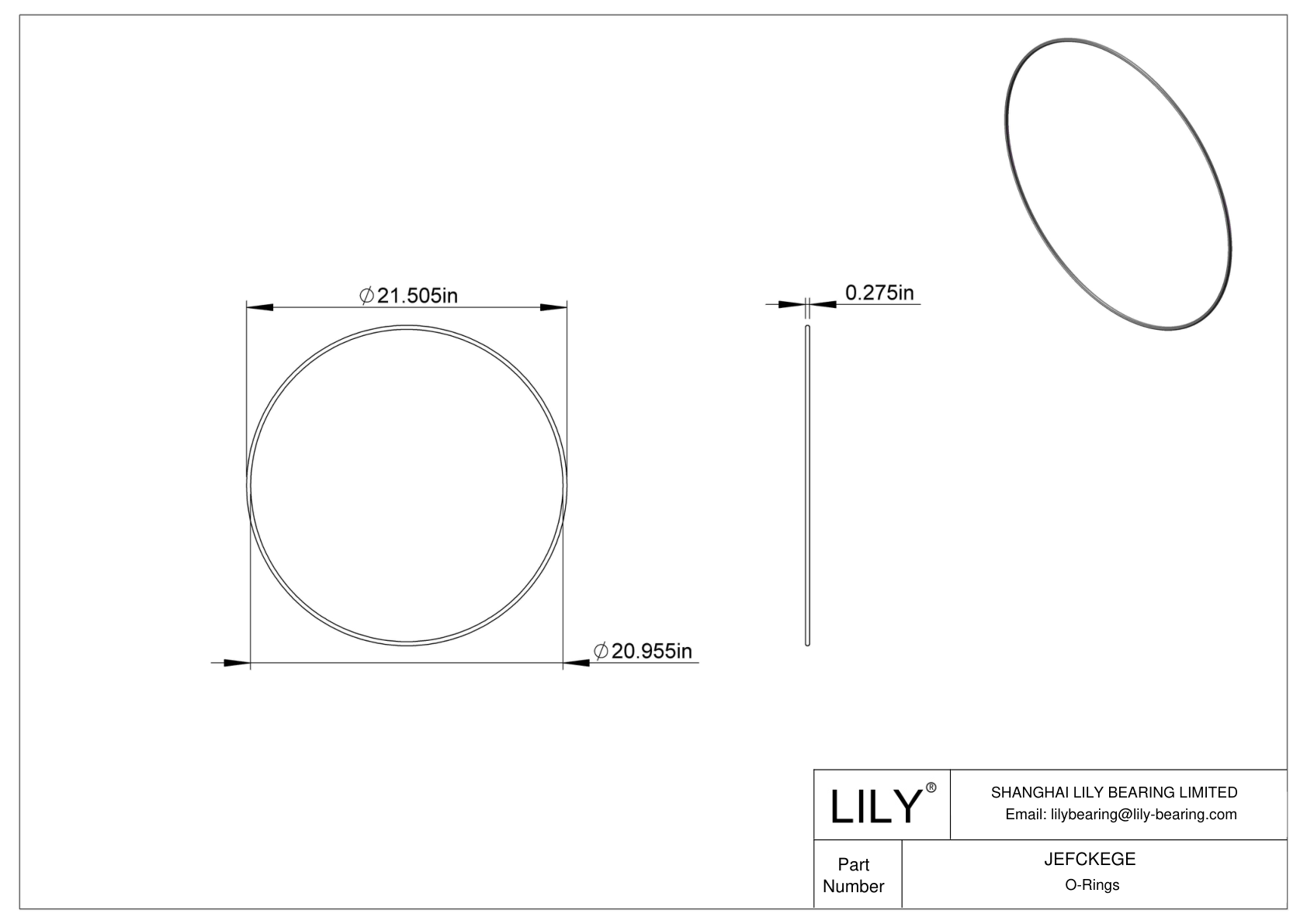 JEFCKEGE Oil Resistant O-Rings Round cad drawing