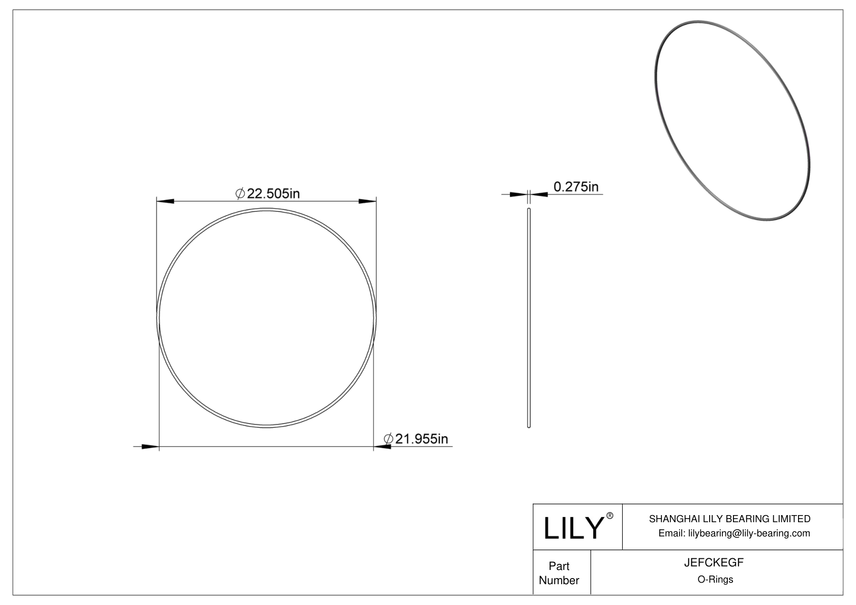 JEFCKEGF Oil Resistant O-Rings Round cad drawing