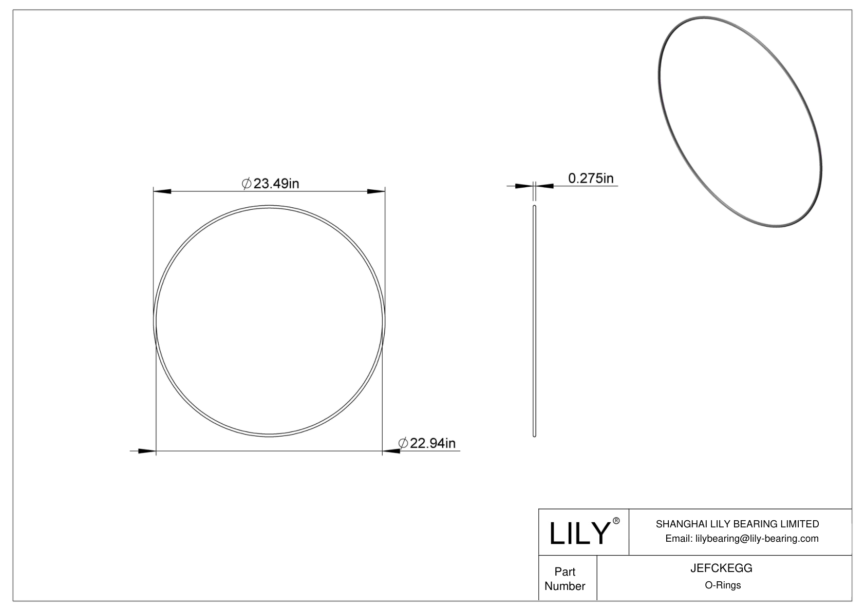 JEFCKEGG Oil Resistant O-Rings Round cad drawing