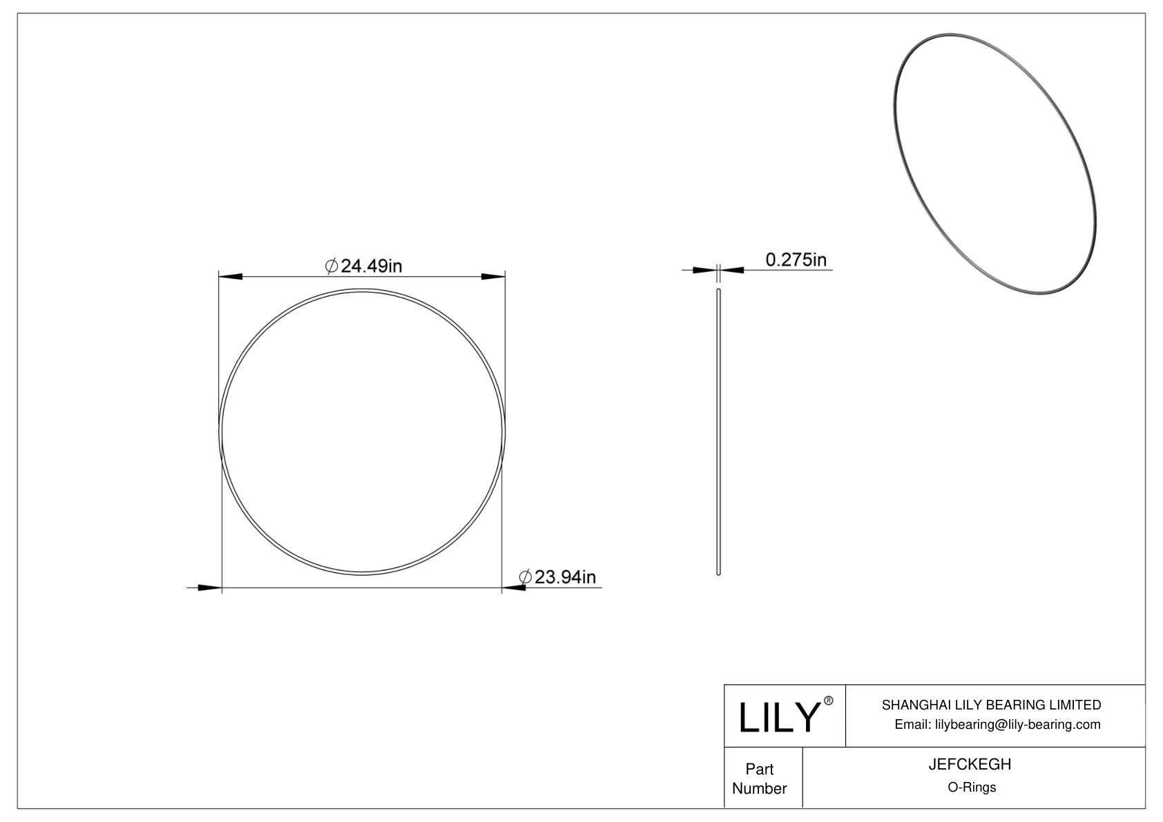 JEFCKEGH Oil Resistant O-Rings Round cad drawing