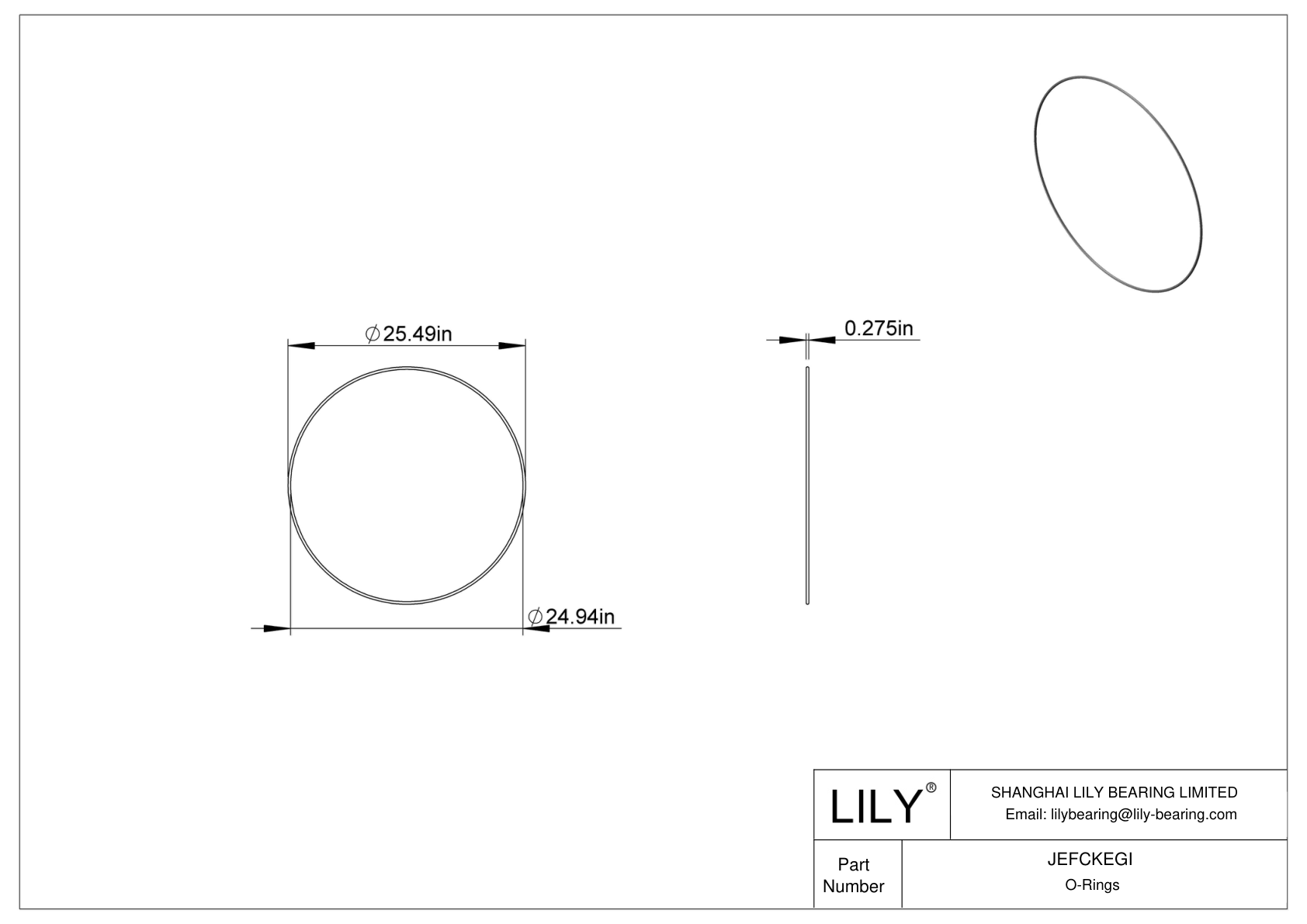 JEFCKEGI Oil Resistant O-Rings Round cad drawing