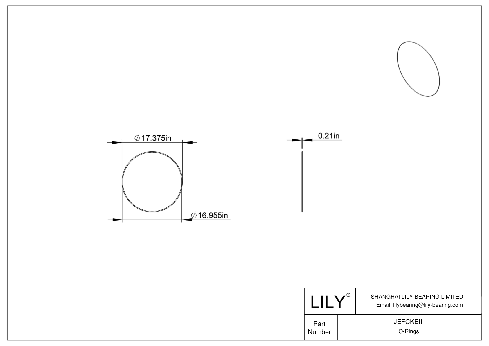 JEFCKEII Juntas tóricas redondas resistentes al aceite cad drawing