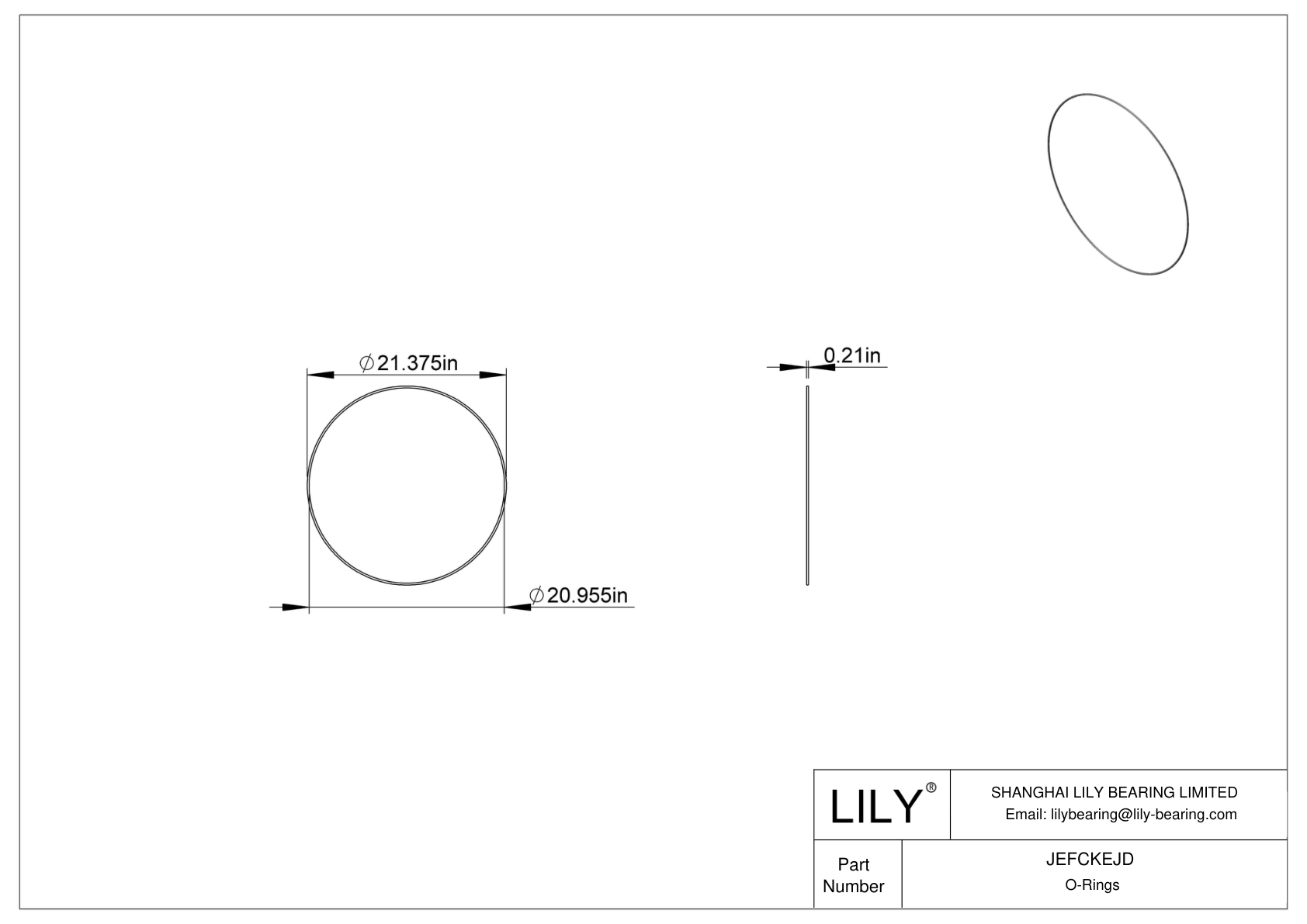 JEFCKEJD Oil Resistant O-Rings Round cad drawing