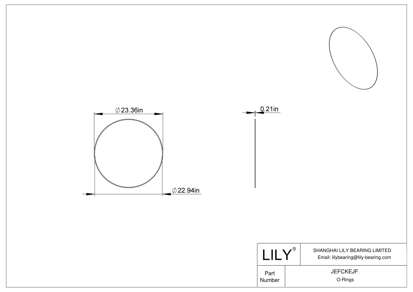 JEFCKEJF Oil Resistant O-Rings Round cad drawing