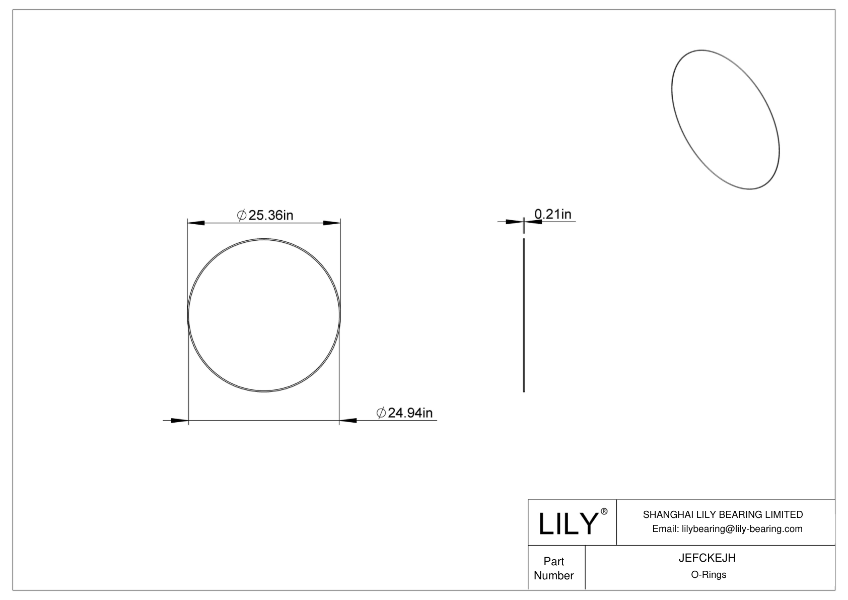 JEFCKEJH Oil Resistant O-Rings Round cad drawing