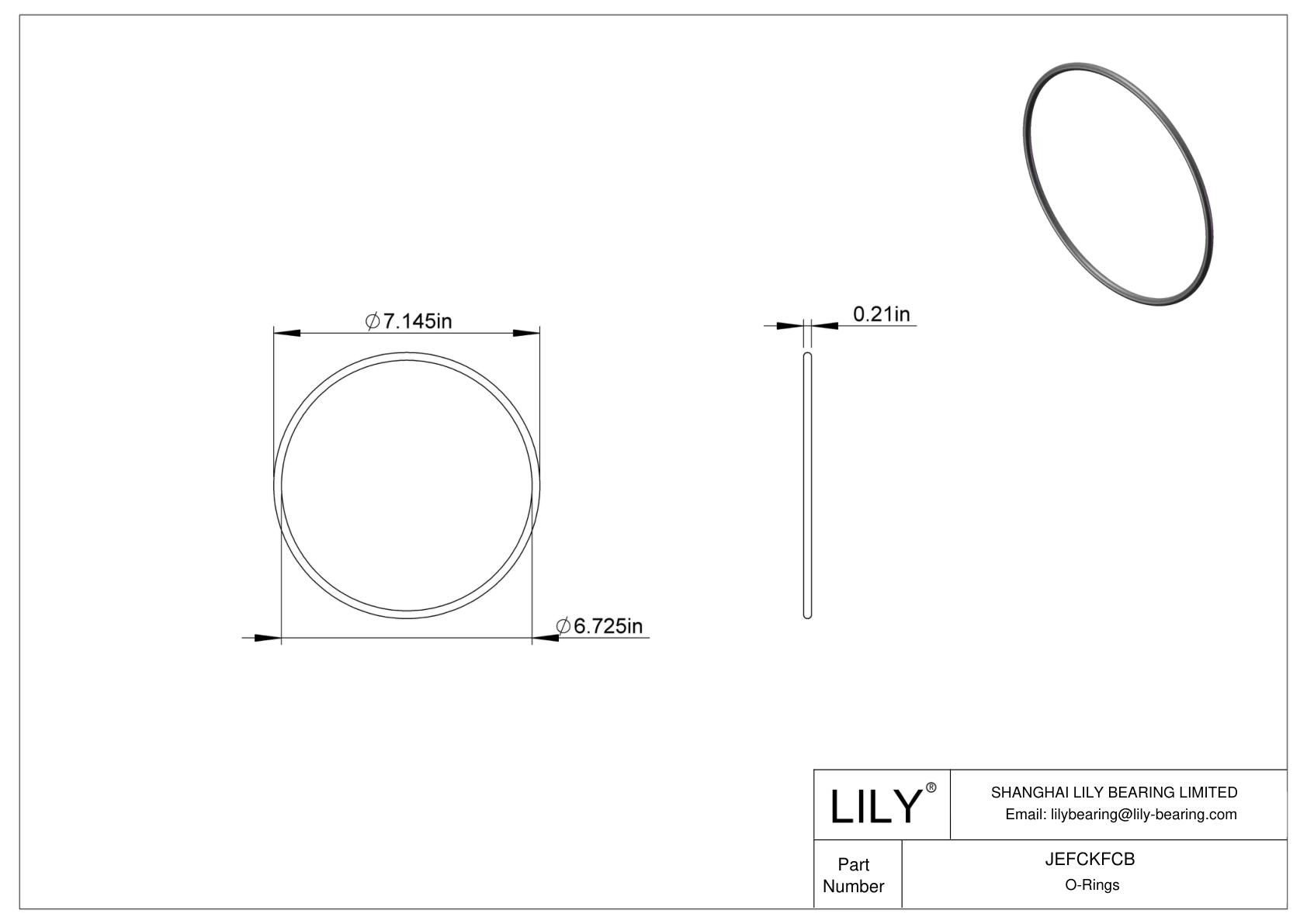 JEFCKFCB Oil Resistant O-Rings Round cad drawing