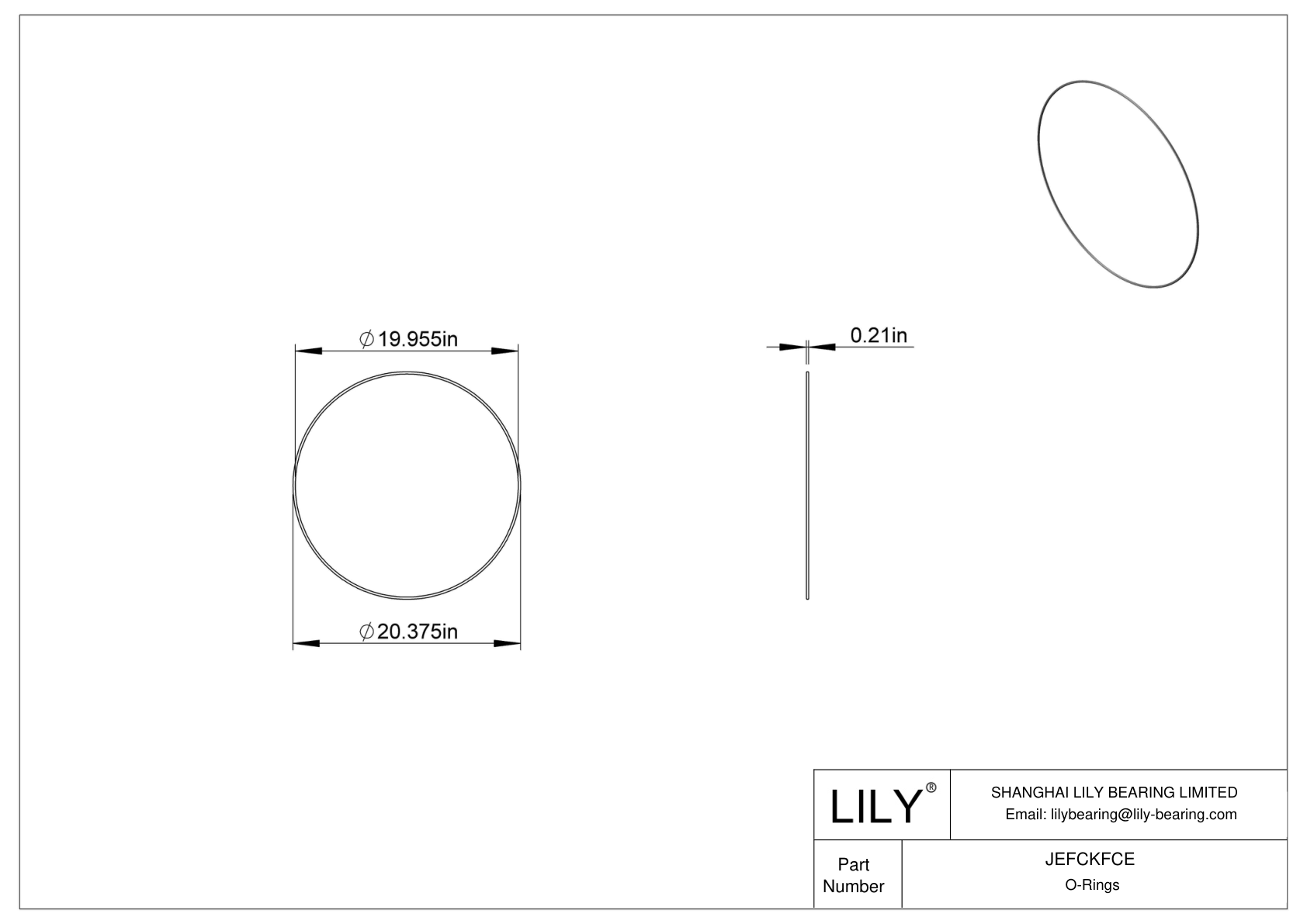 JEFCKFCE Oil Resistant O-Rings Round cad drawing