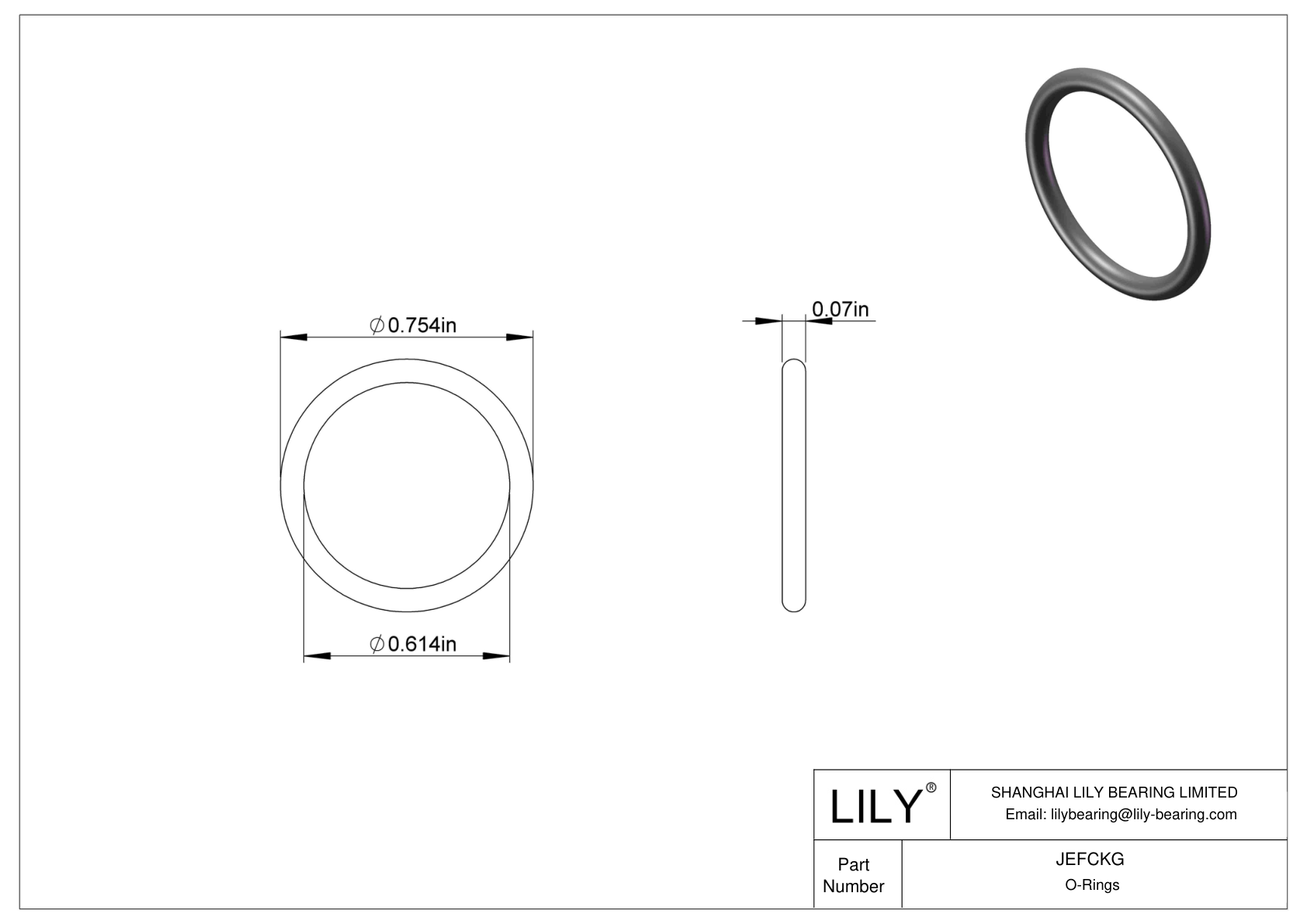 JEFCKG Oil Resistant O-Rings Round cad drawing