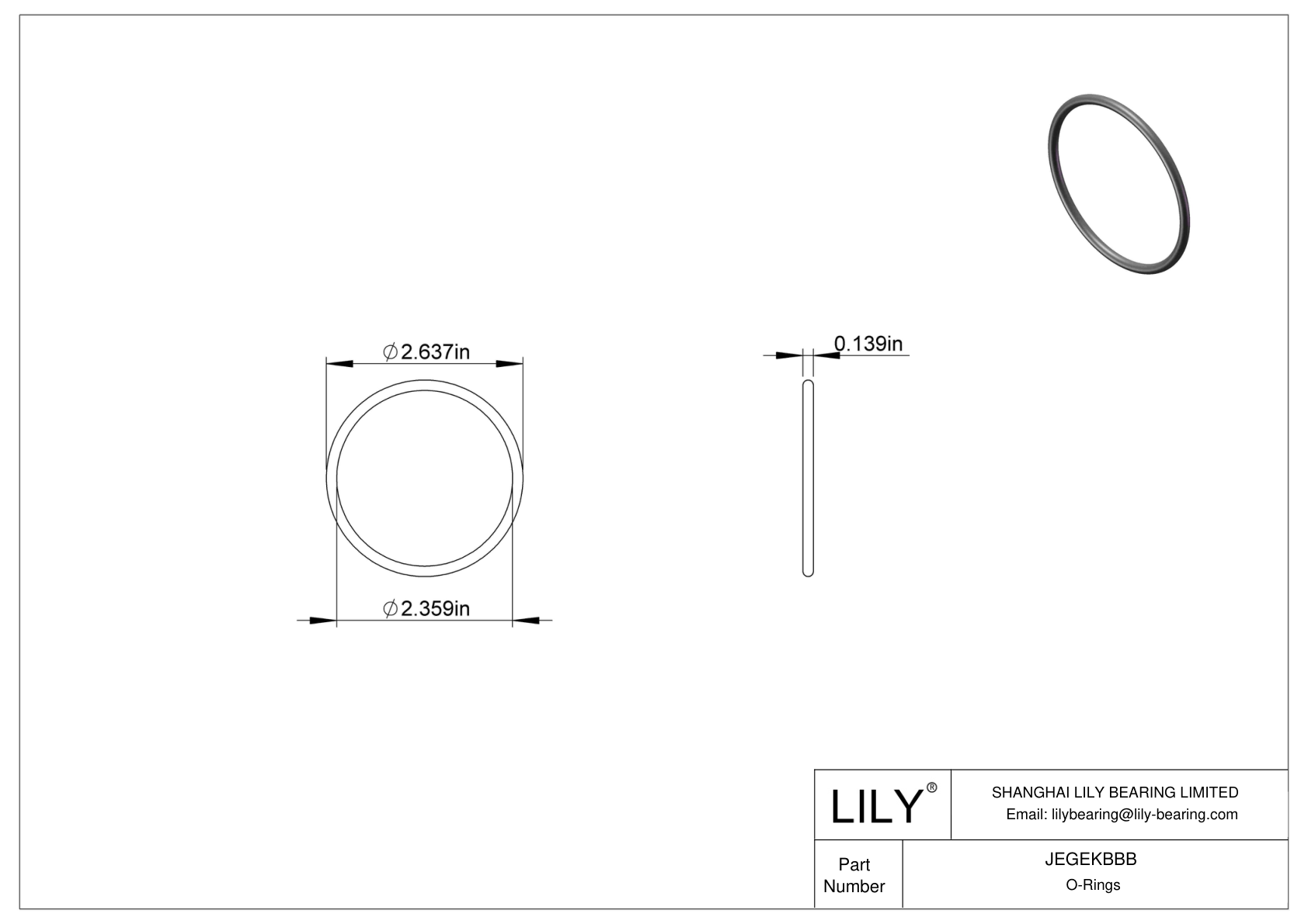 JEGEKBBB Chemical Resistant O-rings Round cad drawing