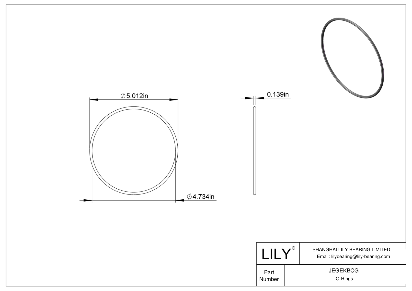 JEGEKBCG Chemical Resistant O-rings Round cad drawing