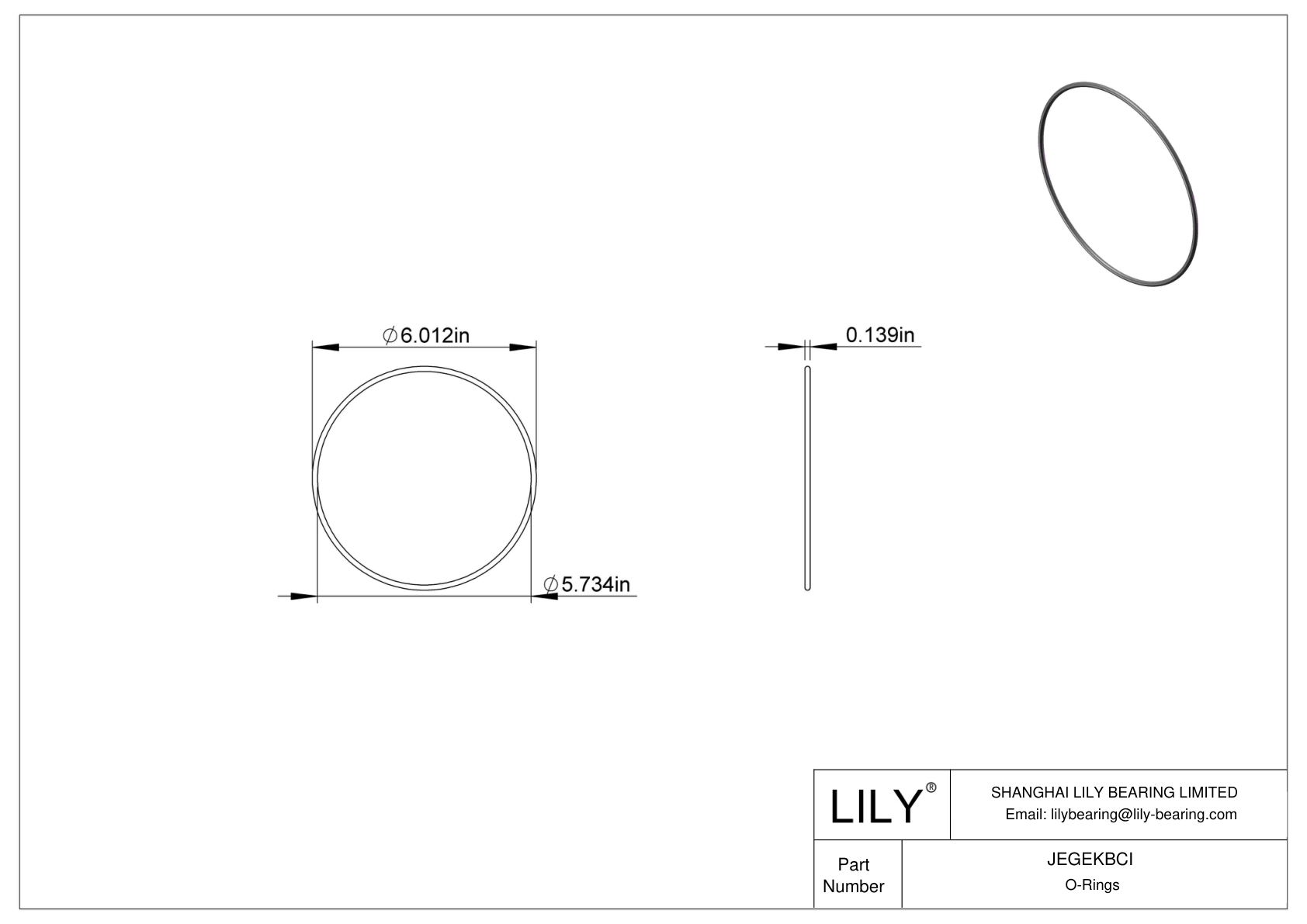 JEGEKBCI Chemical Resistant O-rings Round cad drawing