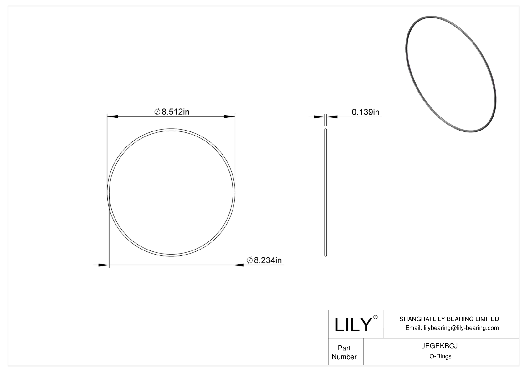 JEGEKBCJ 圆形耐化学性 O 形圈 cad drawing