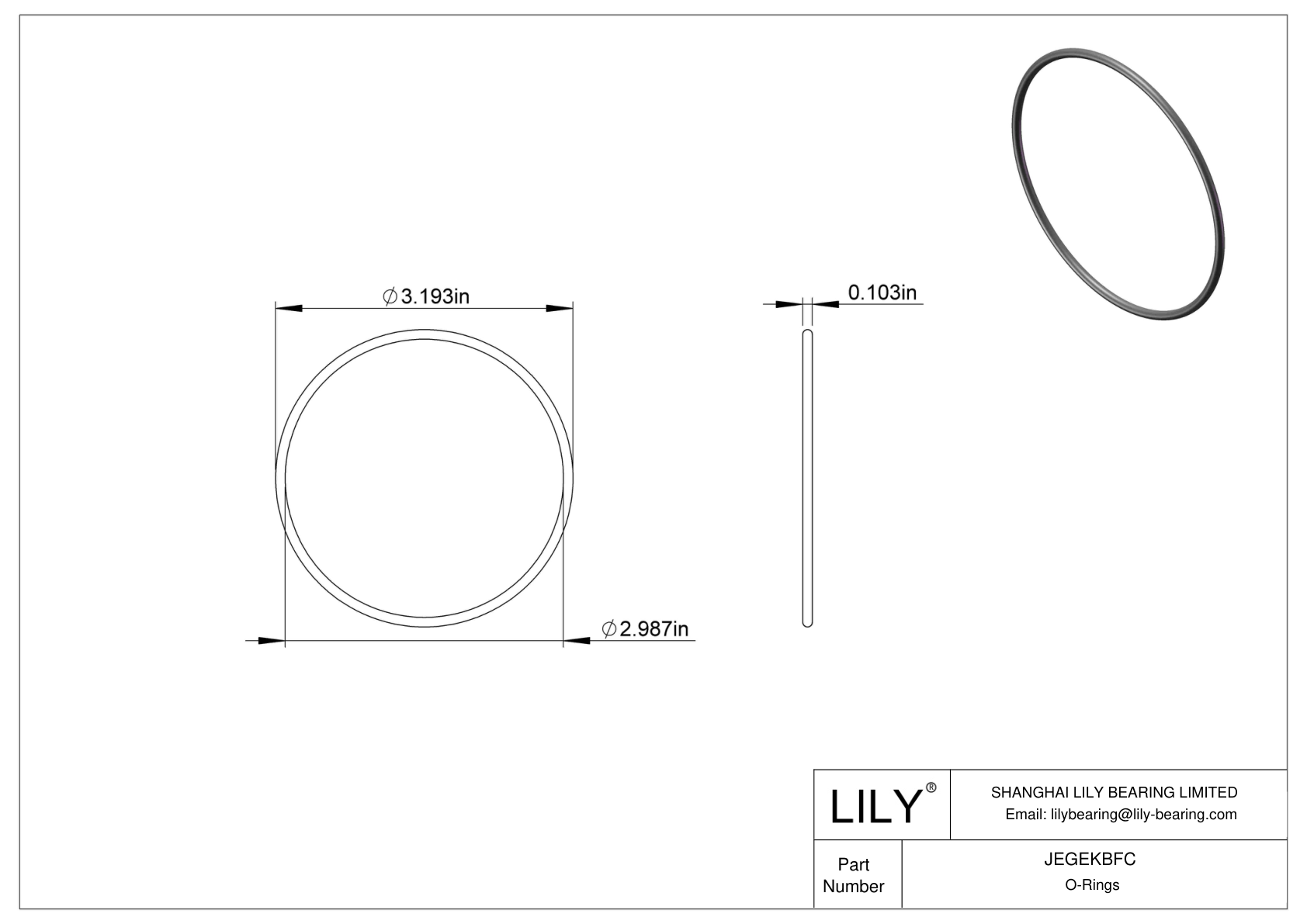 JEGEKBFC Chemical Resistant O-rings Round cad drawing