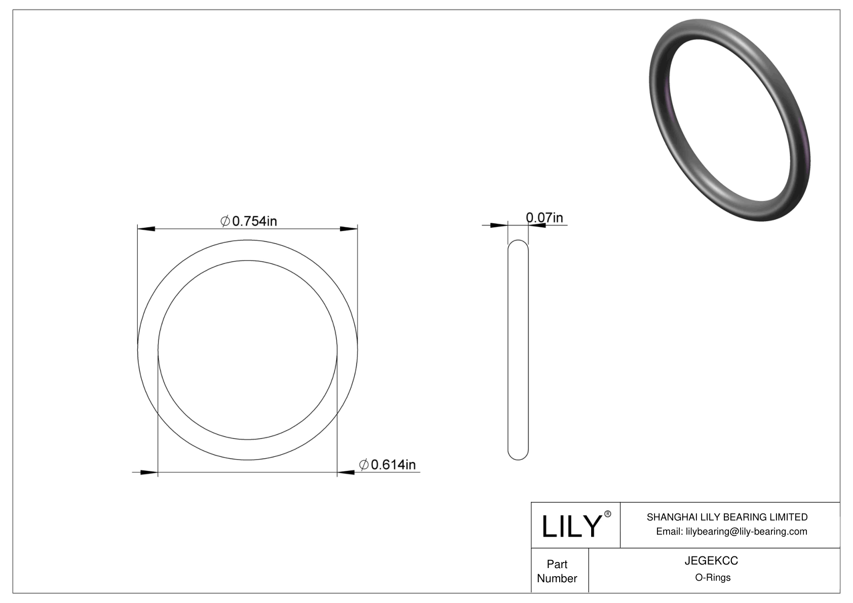 JEGEKCC Chemical Resistant O-rings Round cad drawing