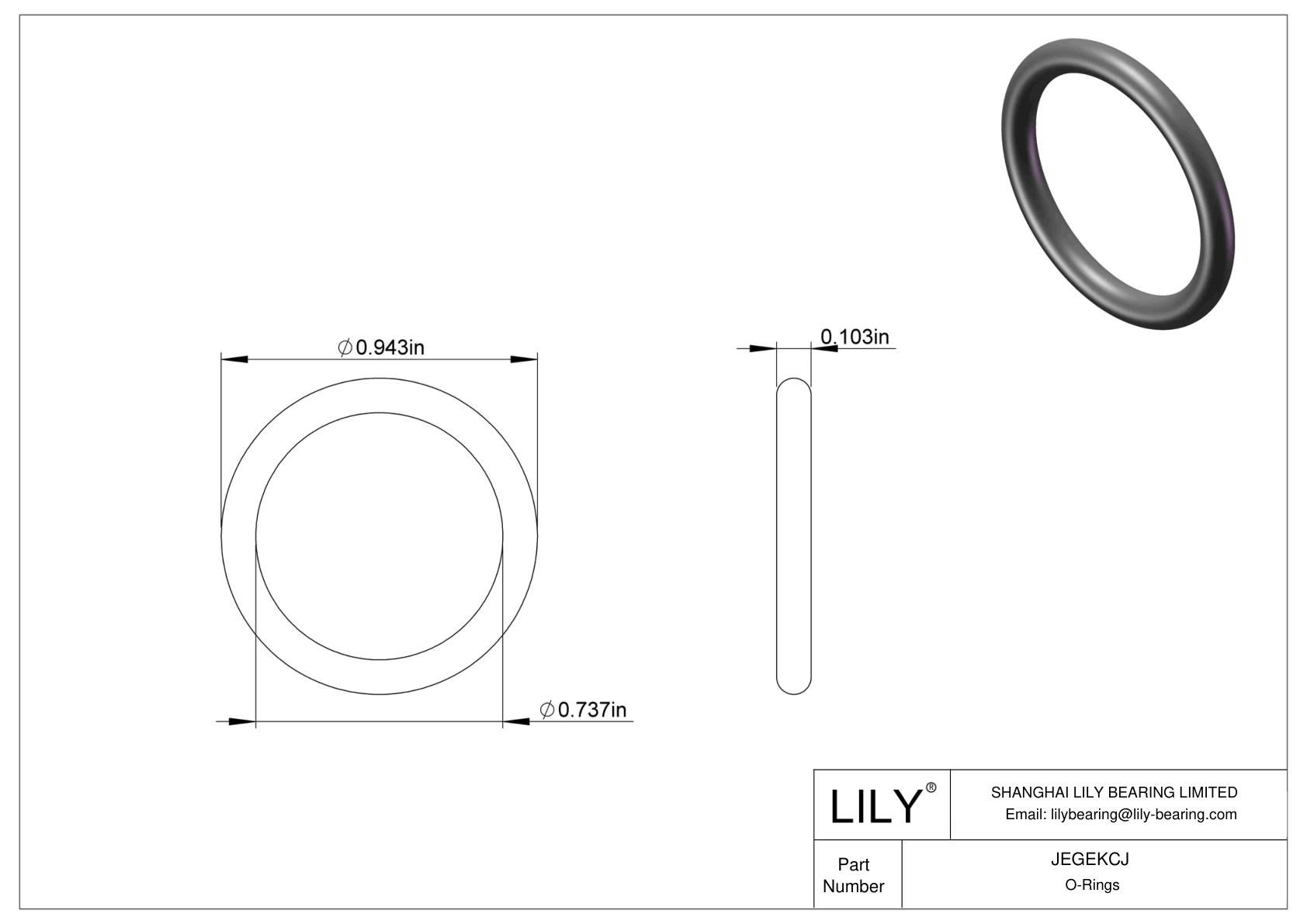 JEGEKCJ 圆形耐化学性 O 形圈 cad drawing