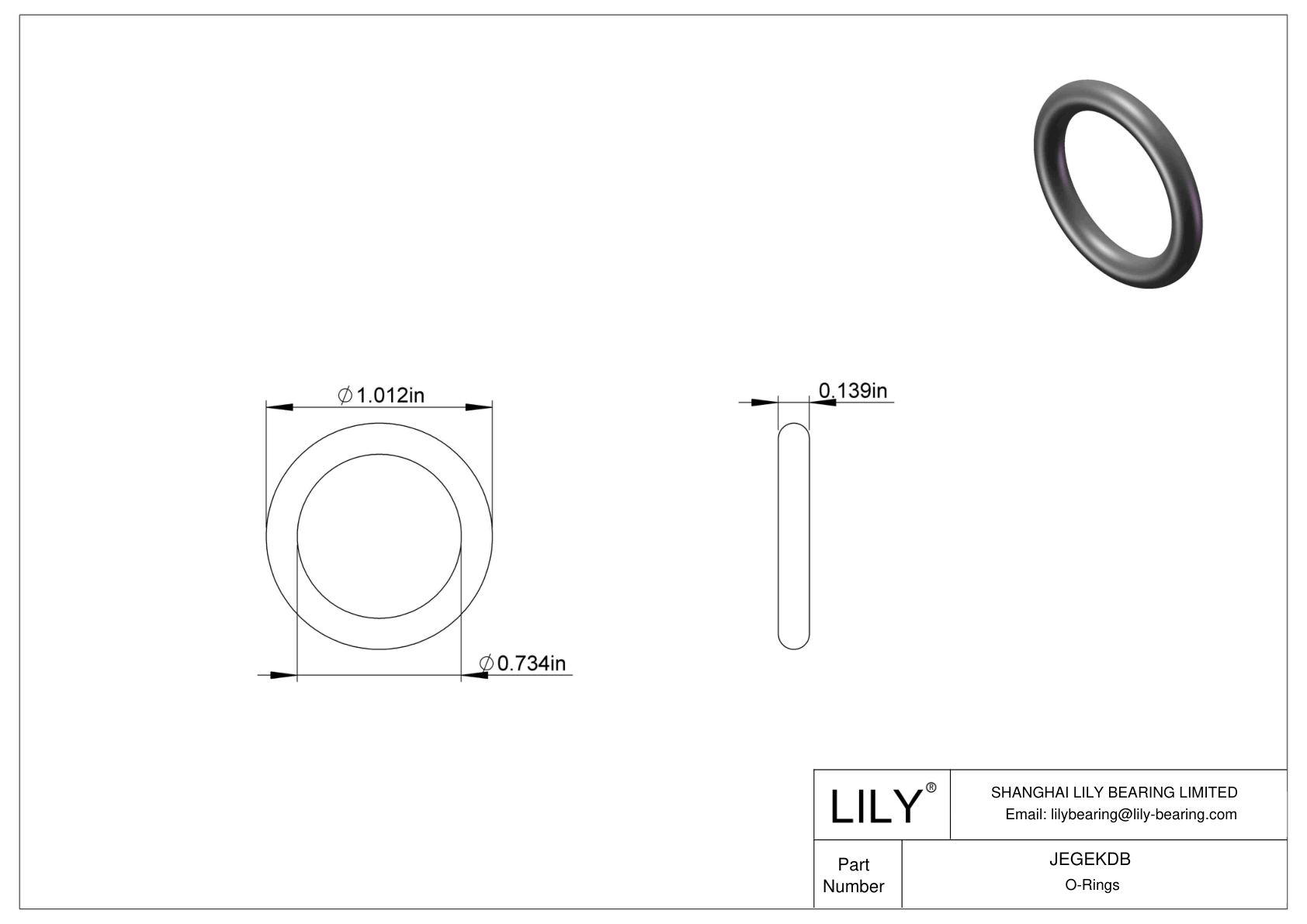 JEGEKDB Chemical Resistant O-rings Round cad drawing