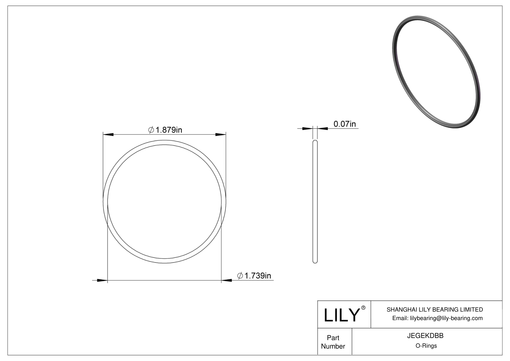 JEGEKDBB Chemical Resistant O-rings Round cad drawing