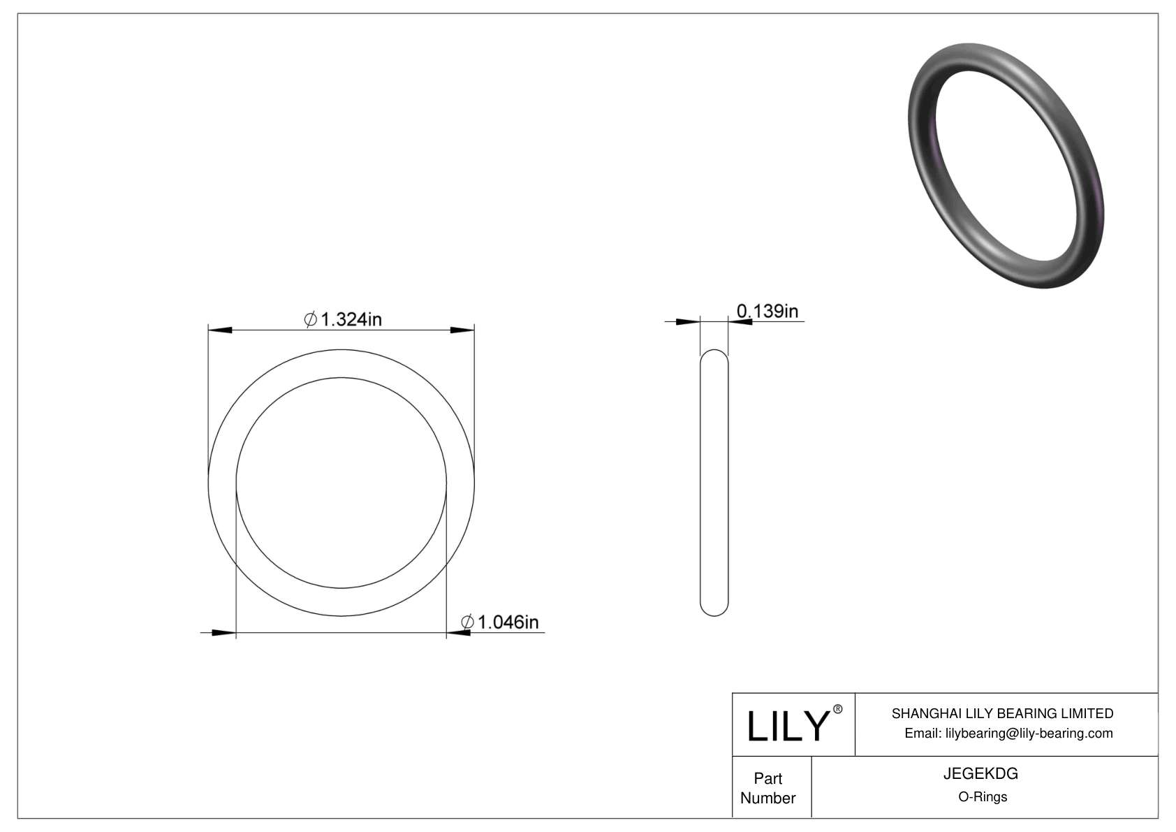 JEGEKDG Chemical Resistant O-rings Round cad drawing