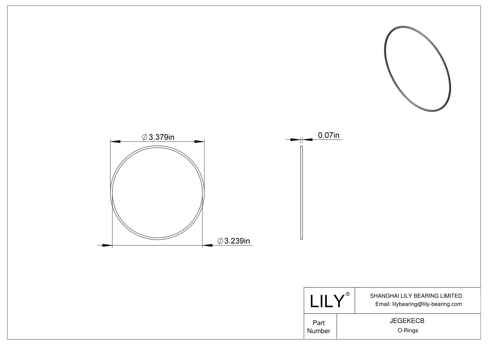 JEGEKECB Chemical Resistant O-rings Round cad drawing