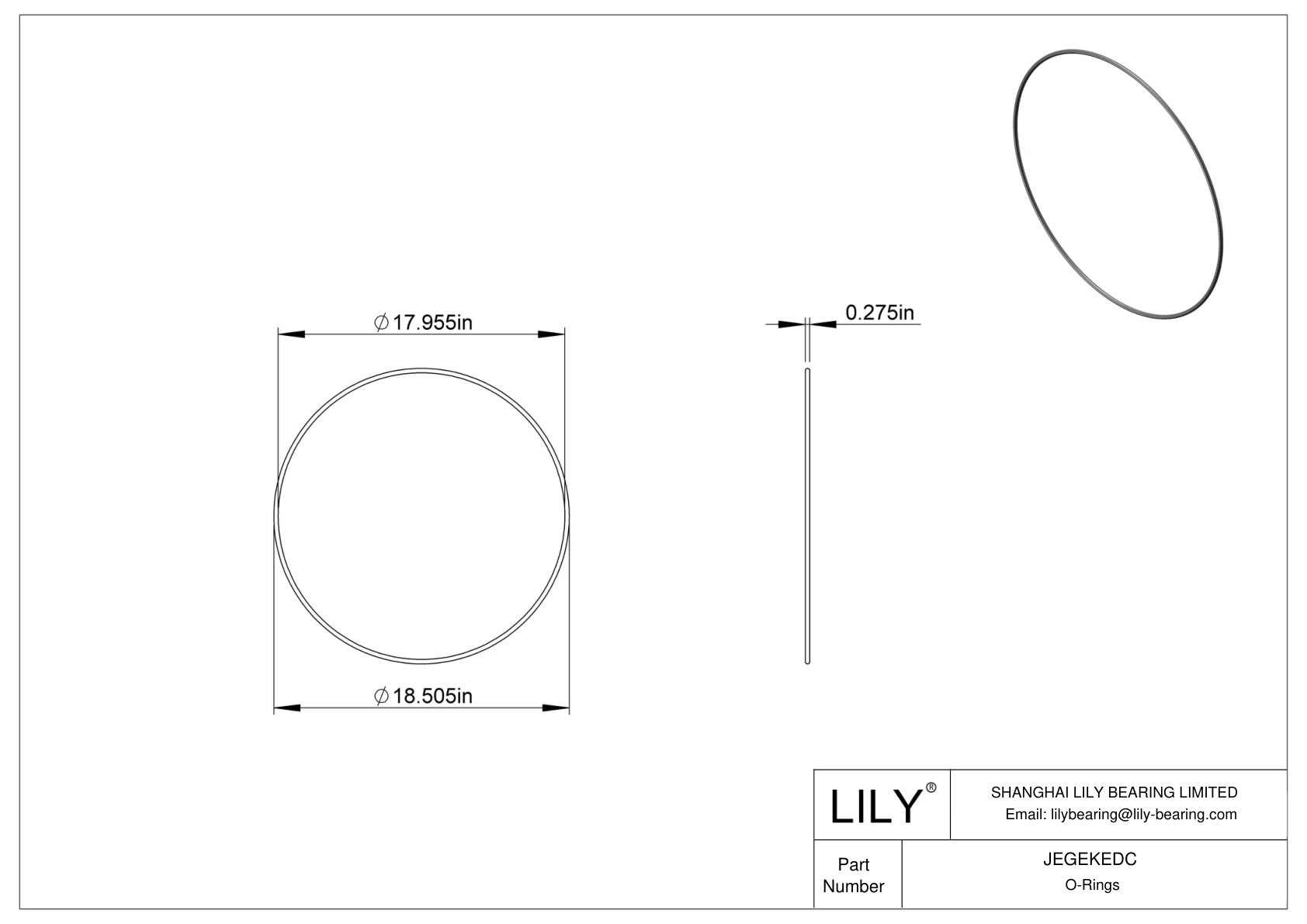 JEGEKEDC Chemical Resistant O-rings Round cad drawing