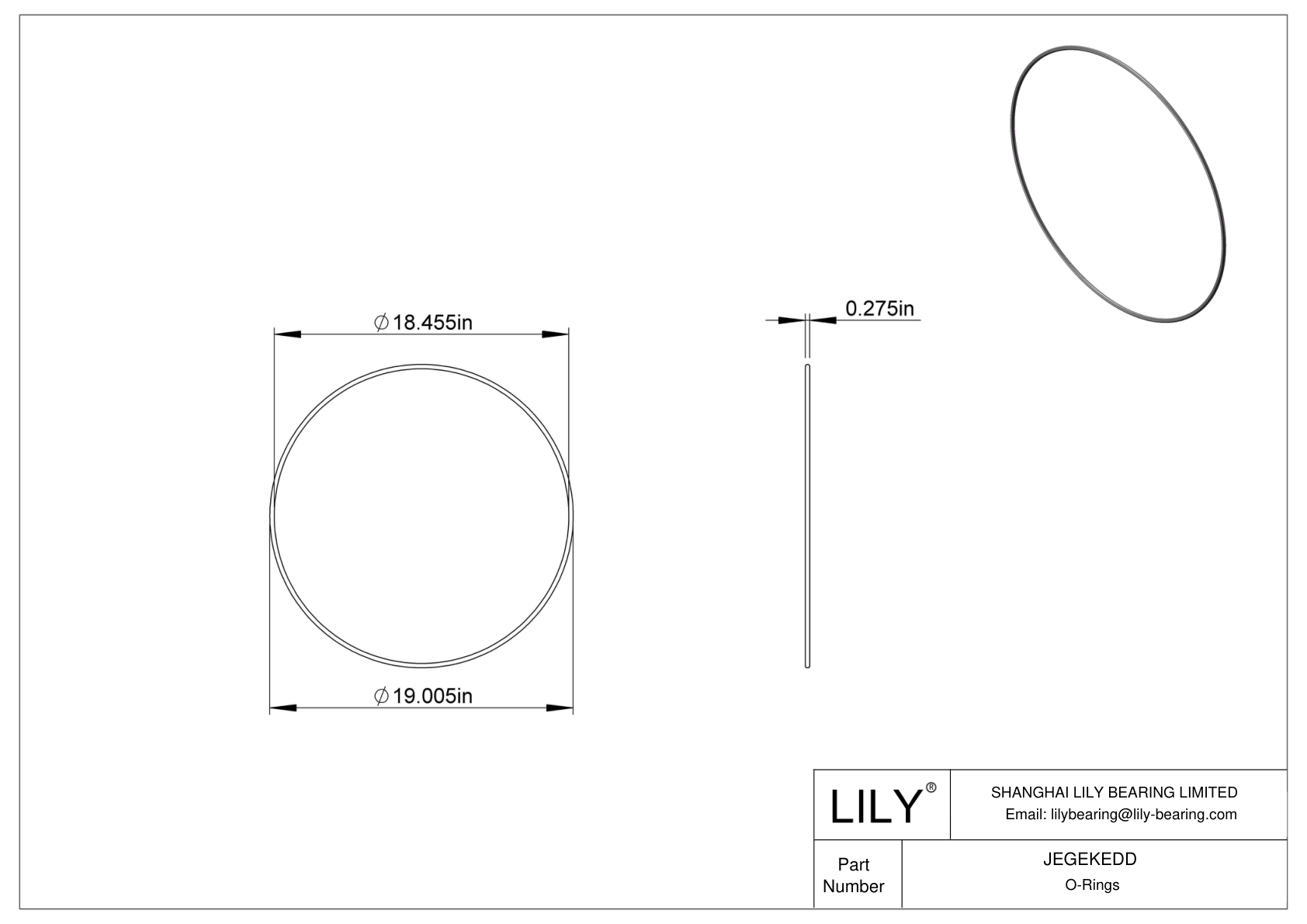 JEGEKEDD Chemical Resistant O-rings Round cad drawing