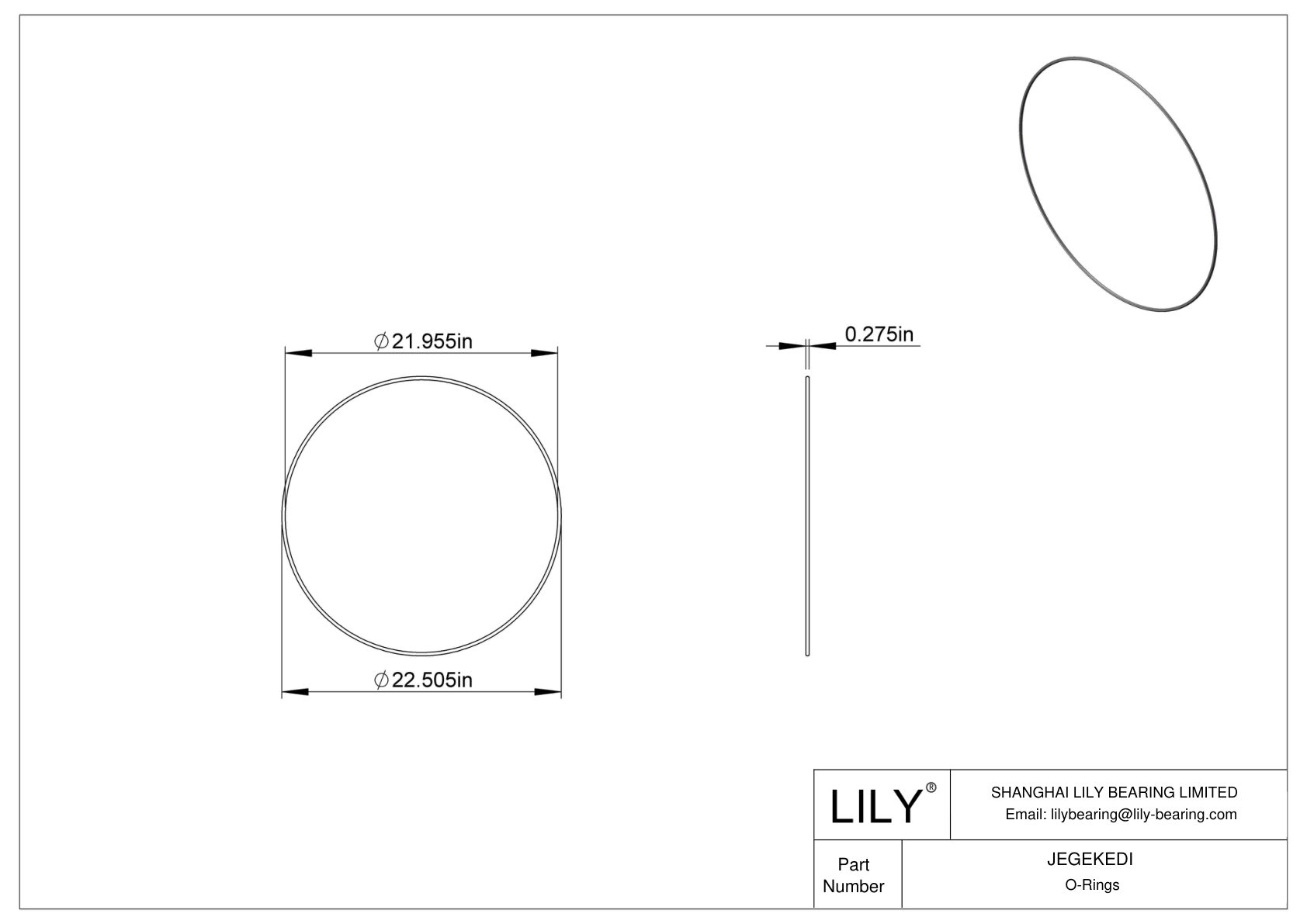 JEGEKEDI Chemical Resistant O-rings Round cad drawing