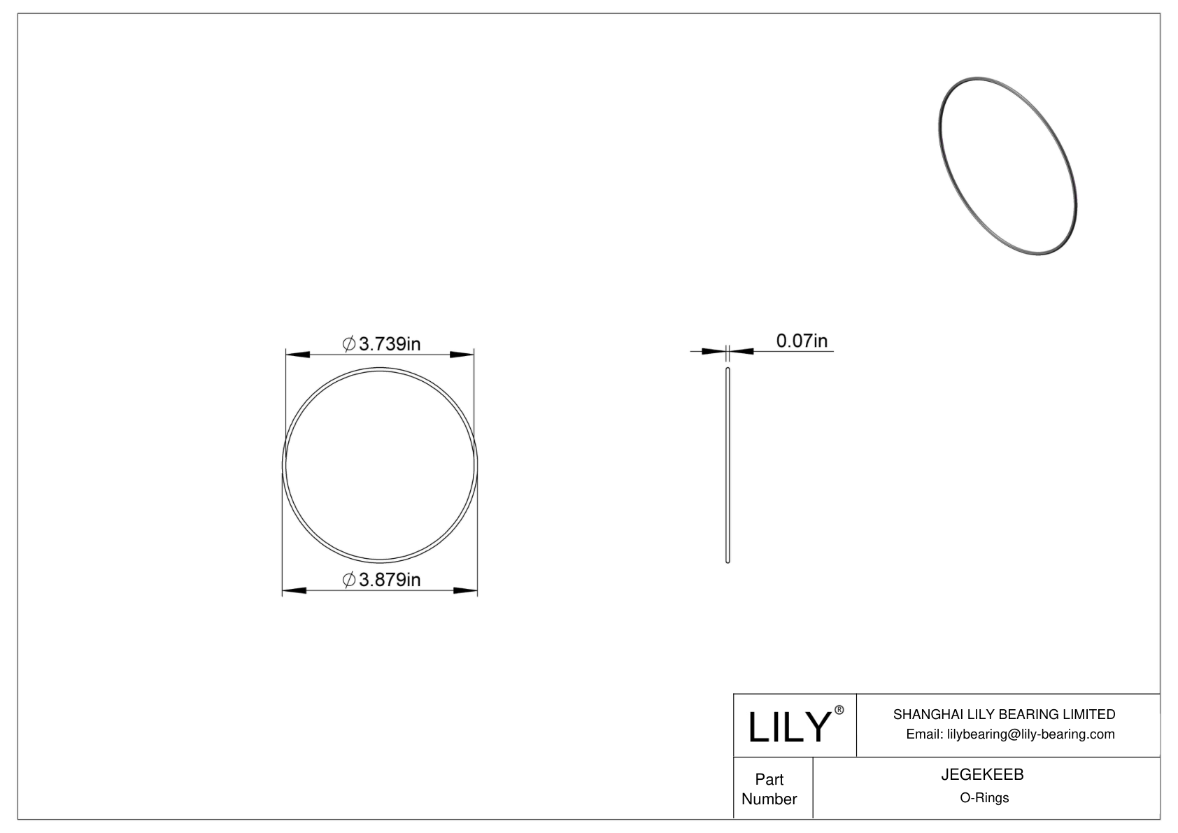 JEGEKEEB Chemical Resistant O-rings Round cad drawing