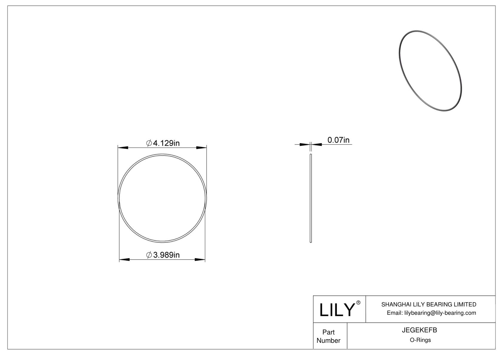 JEGEKEFB Chemical Resistant O-rings Round cad drawing