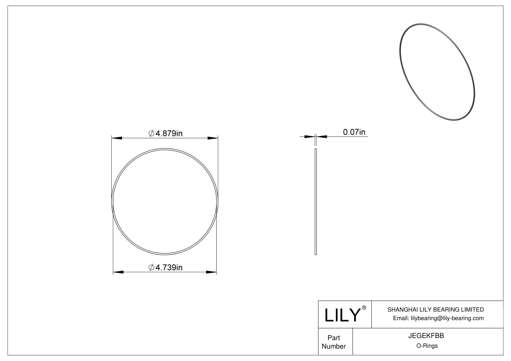 JEGEKFBB Chemical Resistant O-rings Round cad drawing