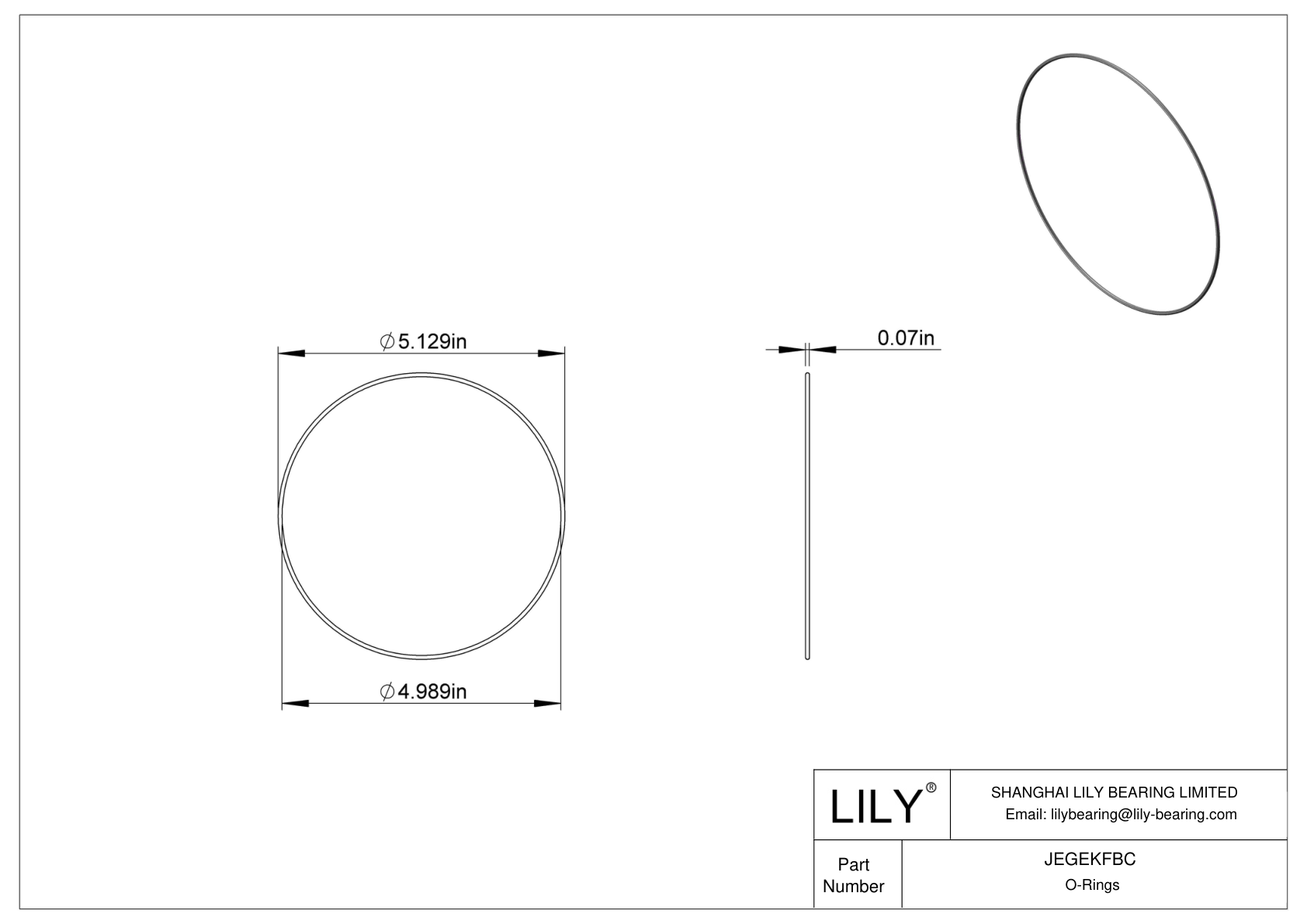 JEGEKFBC Chemical Resistant O-rings Round cad drawing