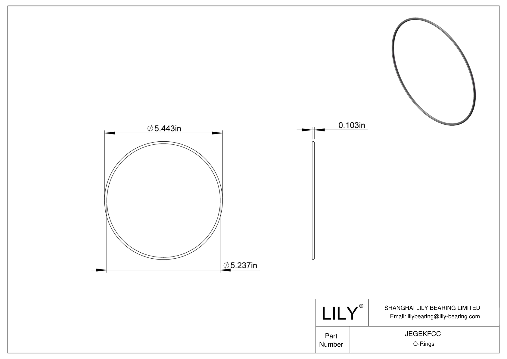 JEGEKFCC 圆形耐化学性 O 形圈 cad drawing