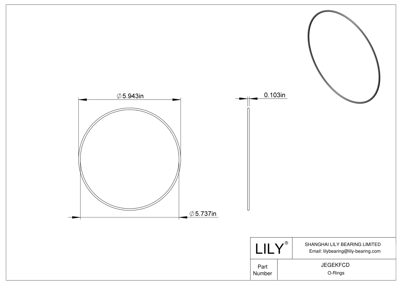 JEGEKFCD 圆形耐化学性 O 形圈 cad drawing