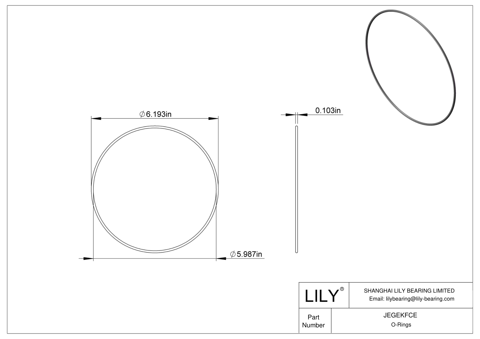 JEGEKFCE 圆形耐化学性 O 形圈 cad drawing