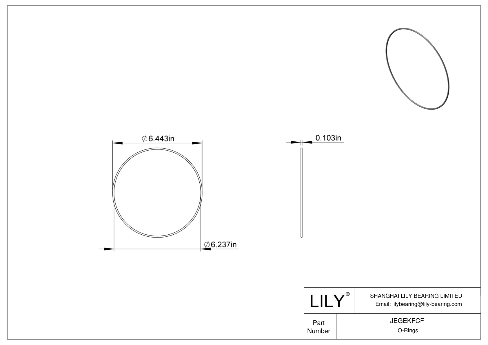 JEGEKFCF 圆形耐化学性 O 形圈 cad drawing