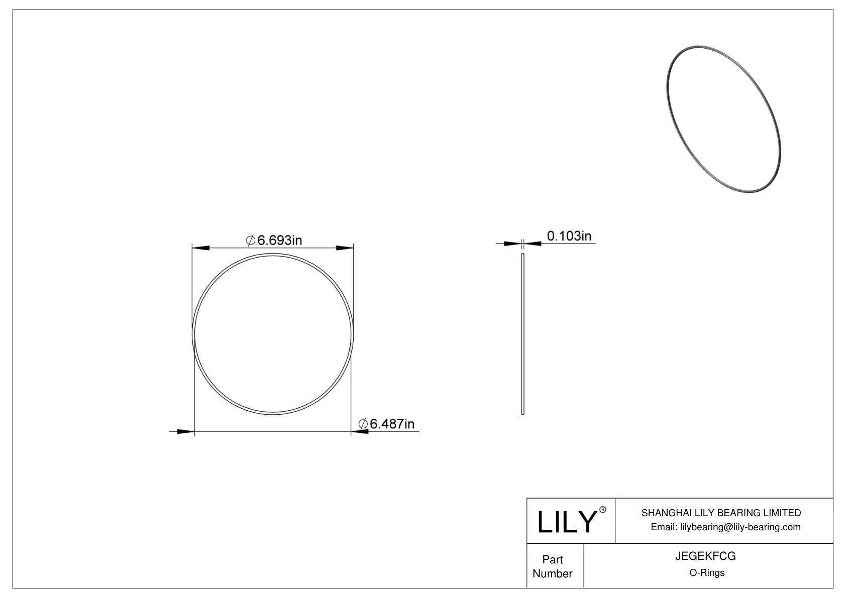 JEGEKFCG Chemical Resistant O-rings Round cad drawing