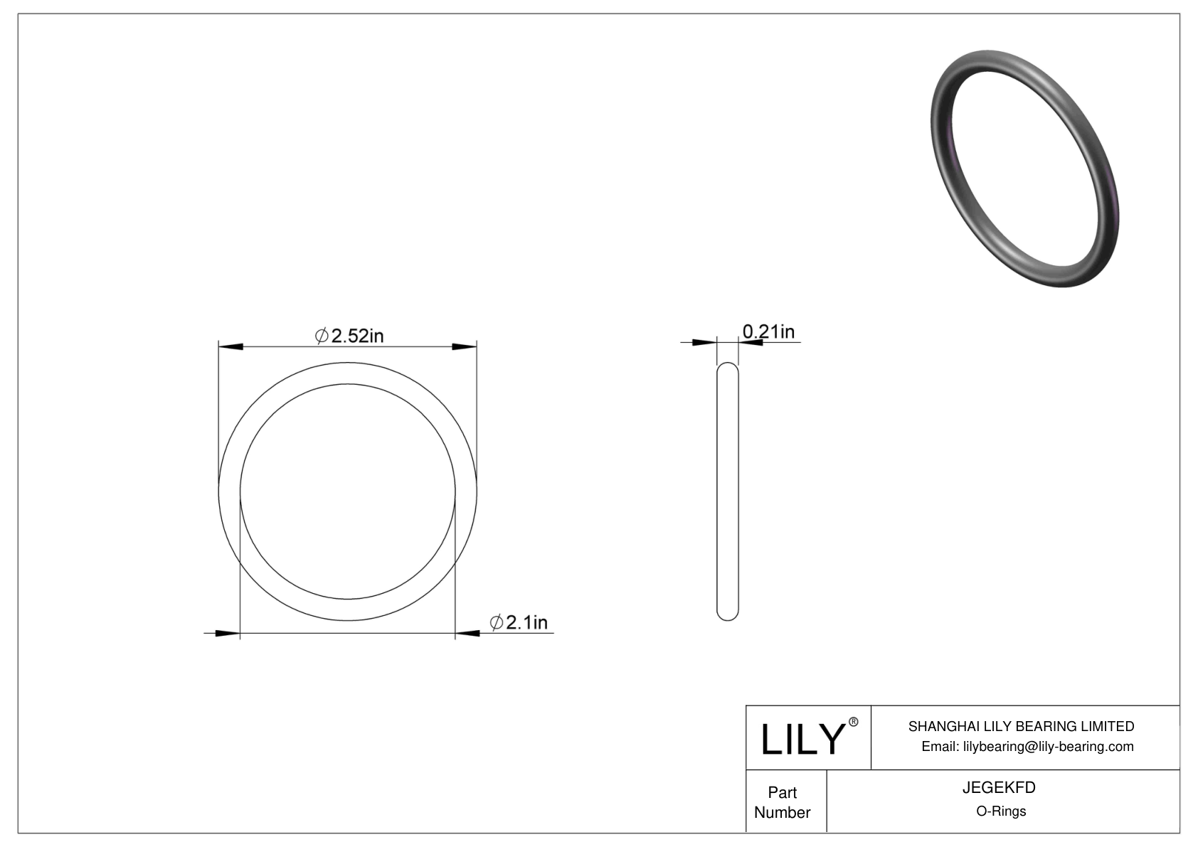 JEGEKFD Chemical Resistant O-rings Round cad drawing