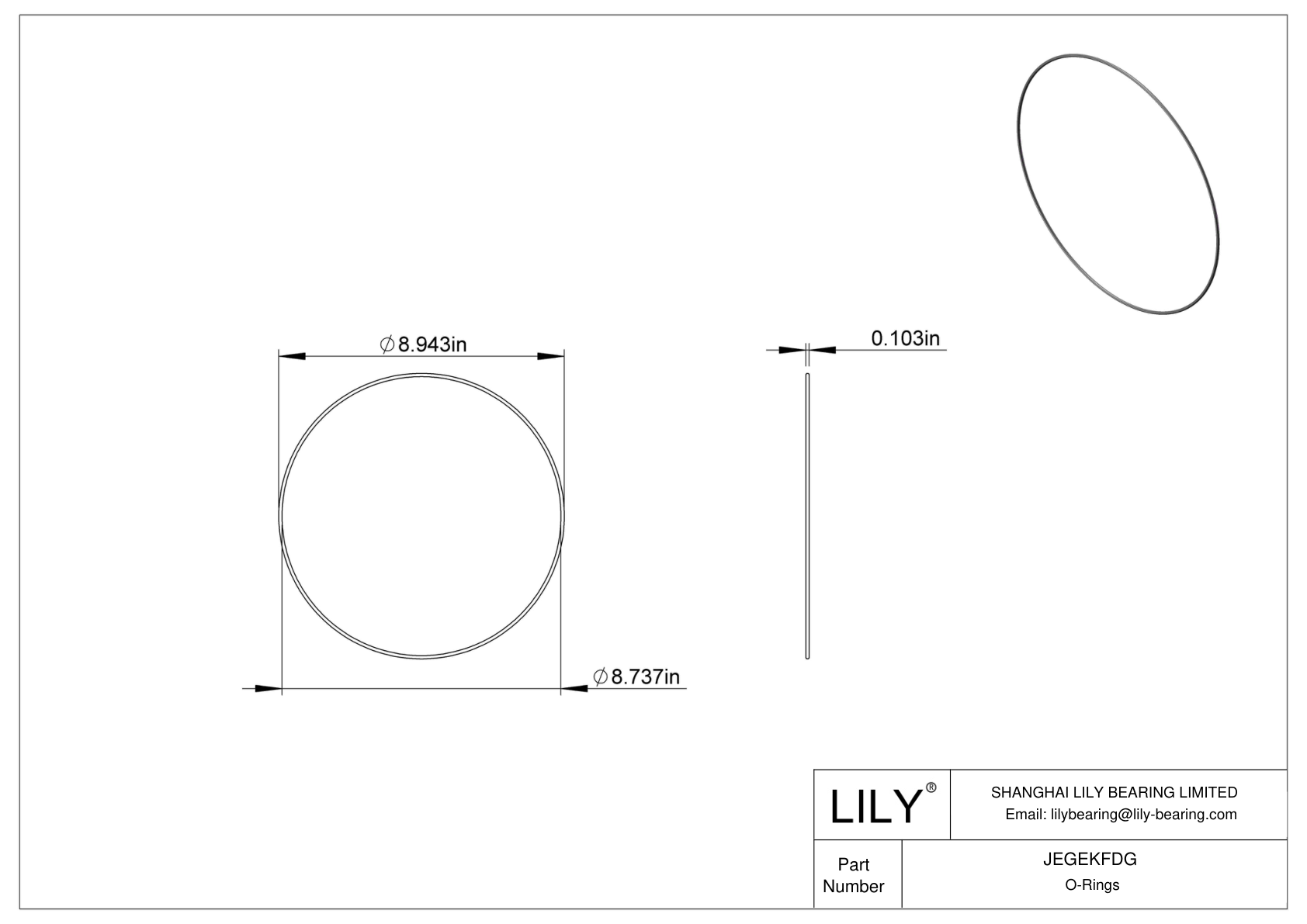 JEGEKFDG Chemical Resistant O-rings Round cad drawing