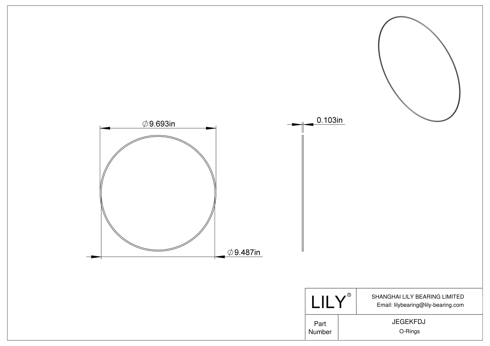 JEGEKFDJ Chemical Resistant O-rings Round cad drawing