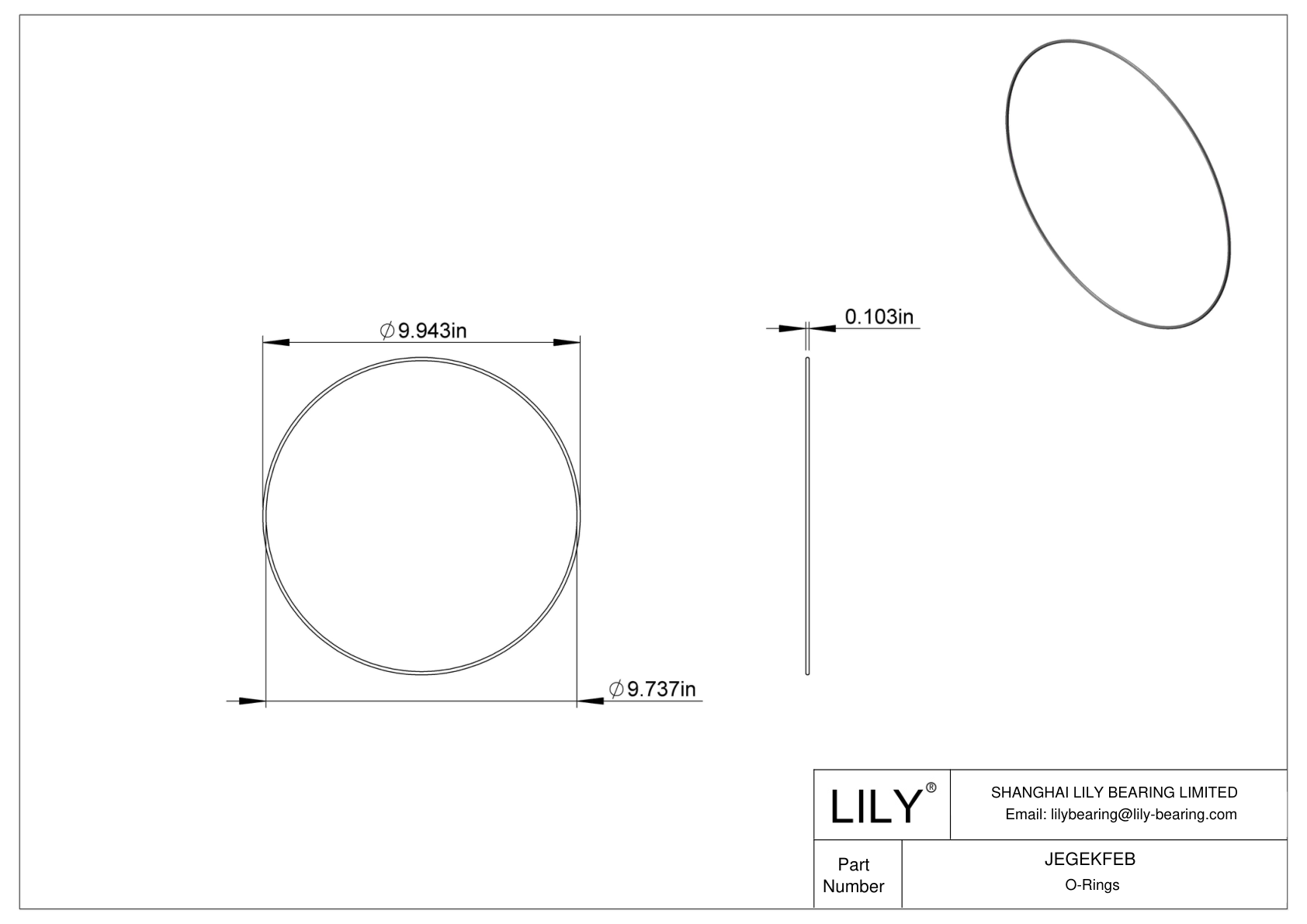 JEGEKFEB Chemical Resistant O-rings Round cad drawing