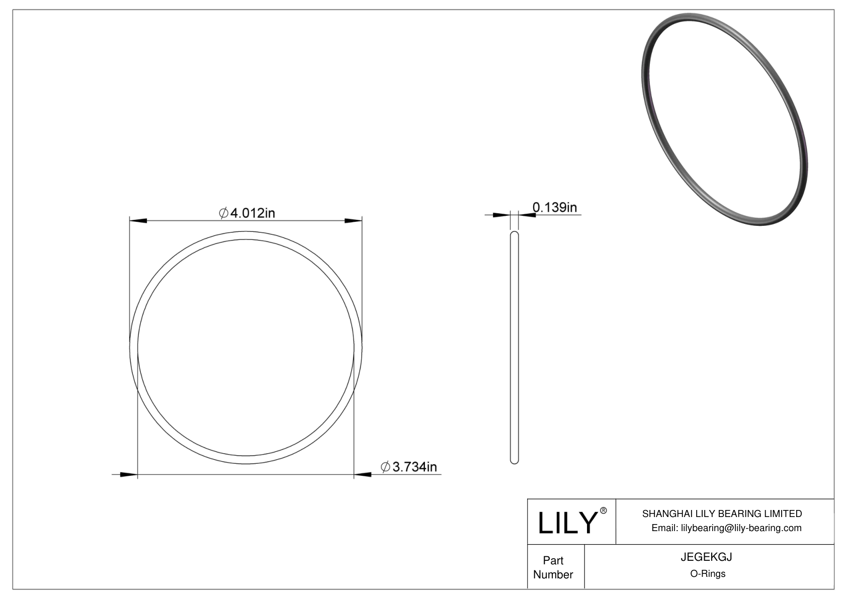 JEGEKGJ Juntas tóricas redondas resistentes a productos químicos cad drawing